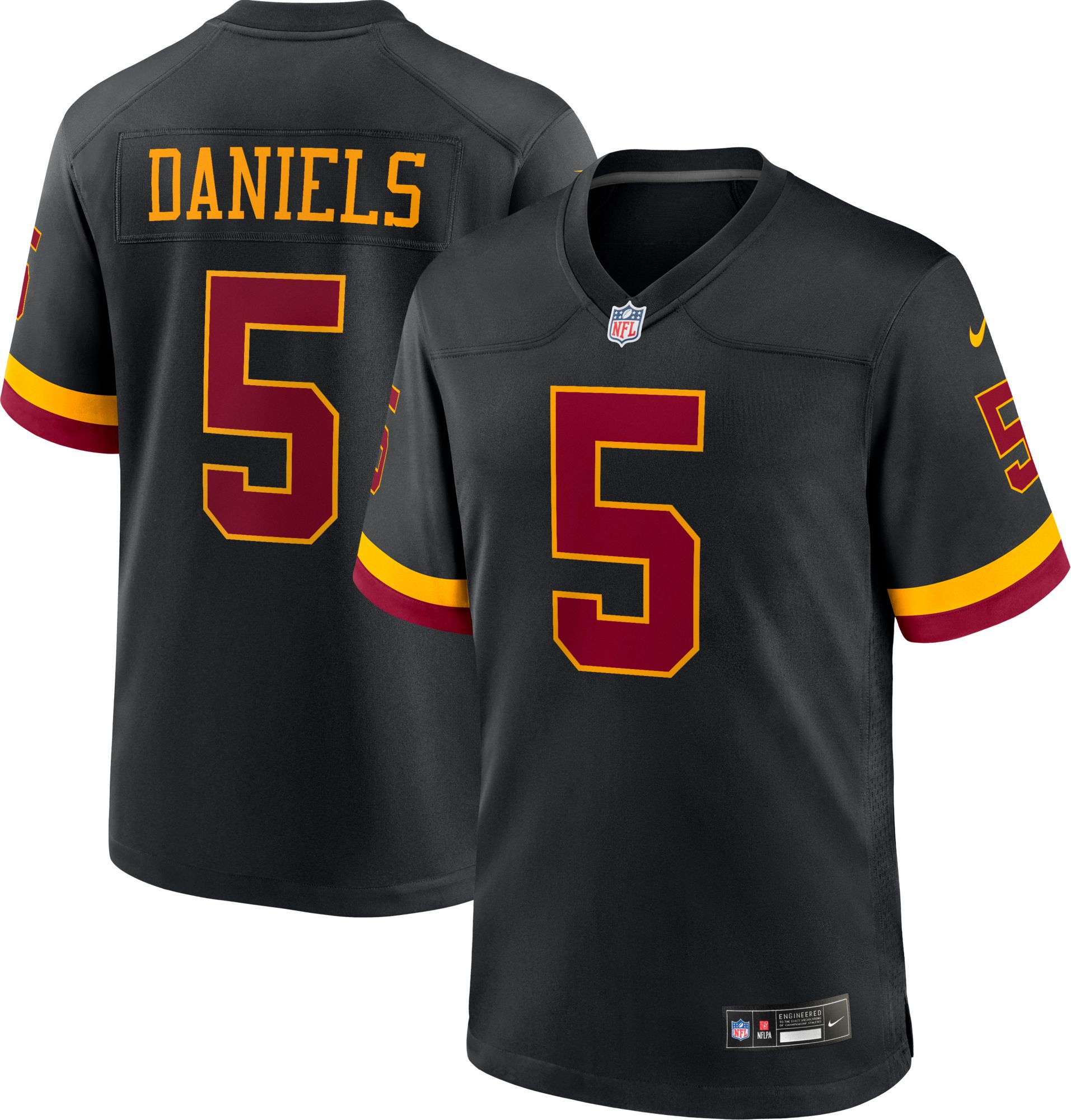 Nike Men's Washington Commanders Jayden Daniels #5 Black Alternate Game Jersey