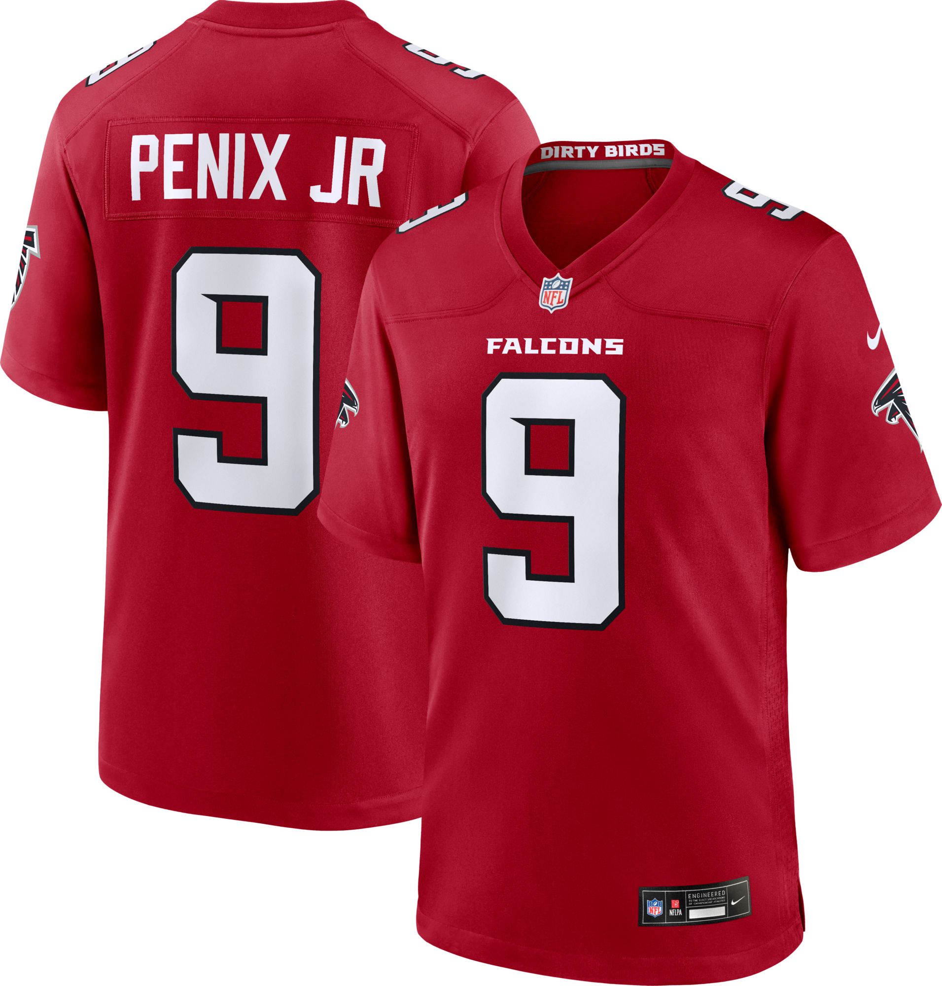 Nike Men's Atlanta Falcons Red Michael Penix Jr. #9 Home Game Jersey