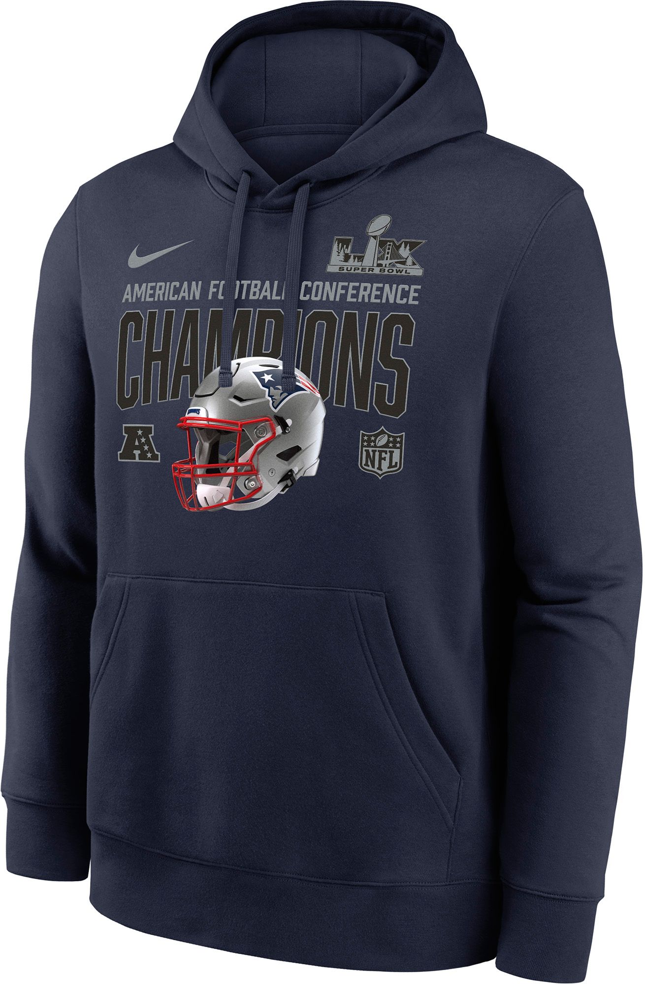 Nike Men's 2025-26 AFC Champions New England Patriots Helmet Hoodie