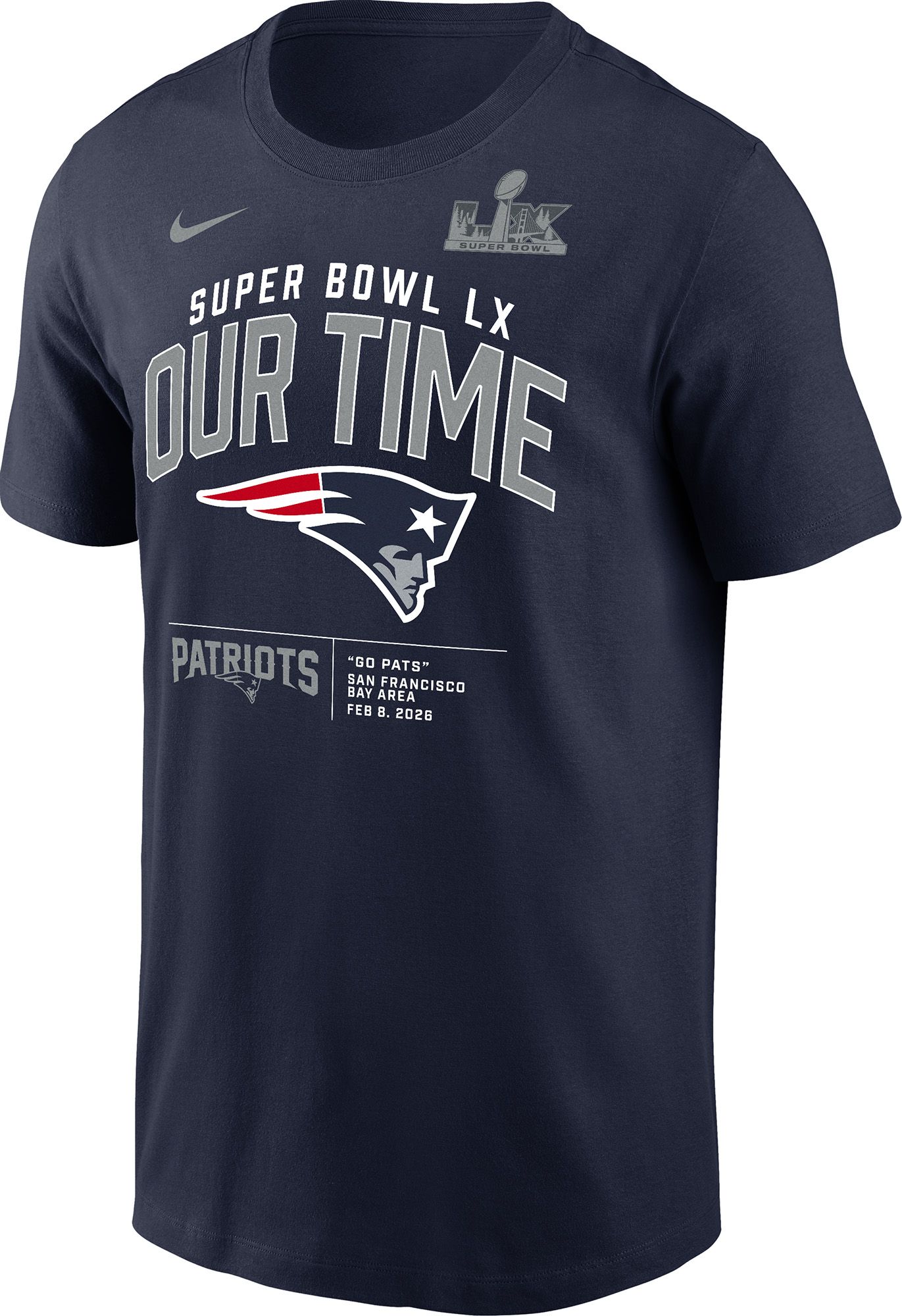 Nike Men's 2025-26 Super Bowl LX Bound New England Patriots Our Time T-Shirt