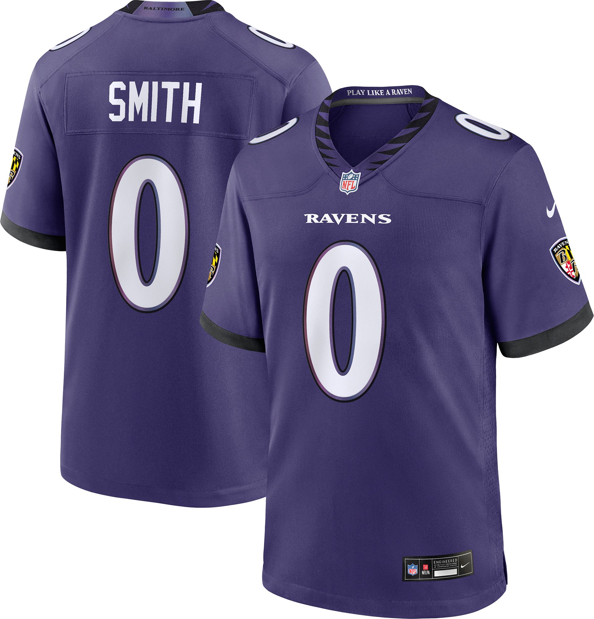 Nike Men's Baltimore Ravens Roquan Smith #0 Purple Home Game Jersey