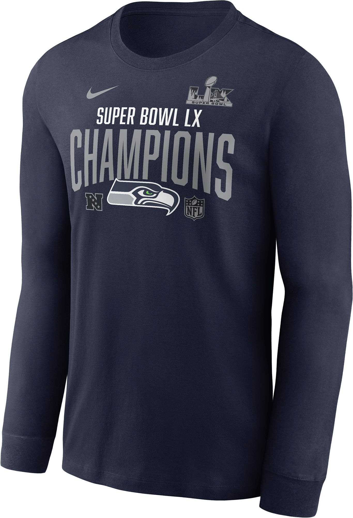 Nike Men's 2025-26 Super Bowl LX Champions Seattle Seahawks Yard Long Sleeve Shirt