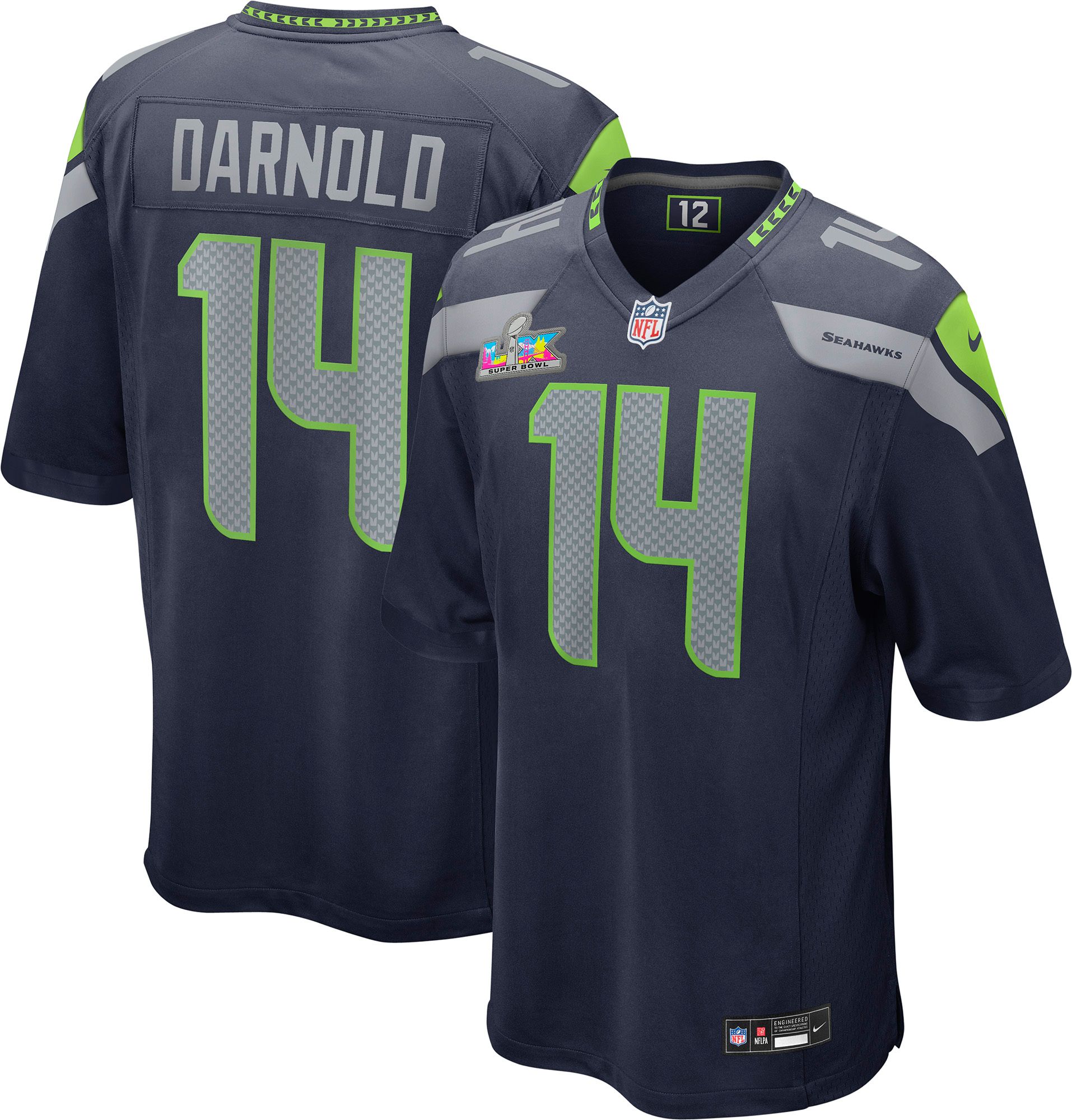 Nike Men's 2025-26 Super Bowl LX Seattle Seahawks Sam Darnold #14 Game Jersey