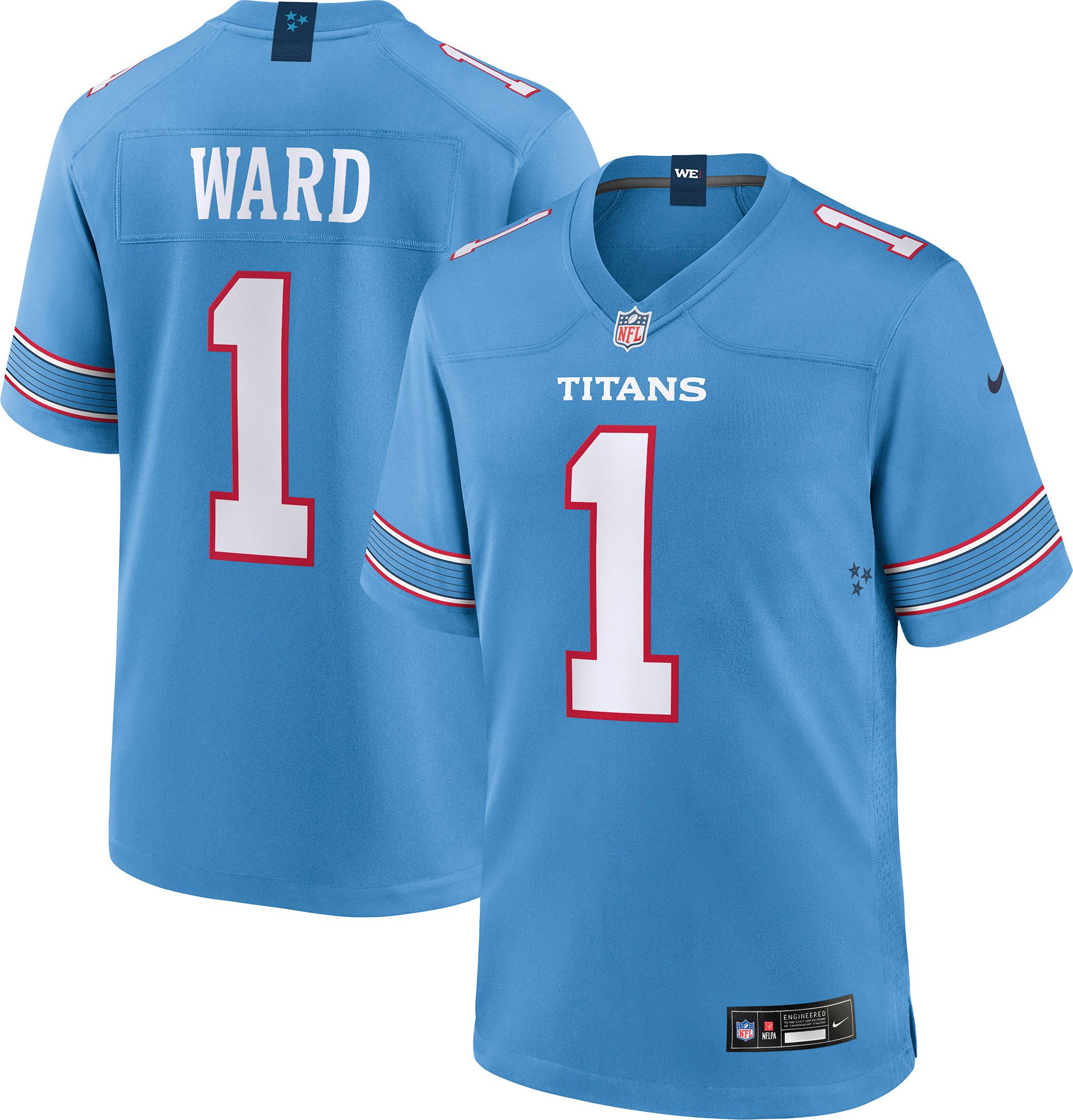 Nike Men's Tennessee Titans Cam Ward #1 Coast Blue Game Jersey