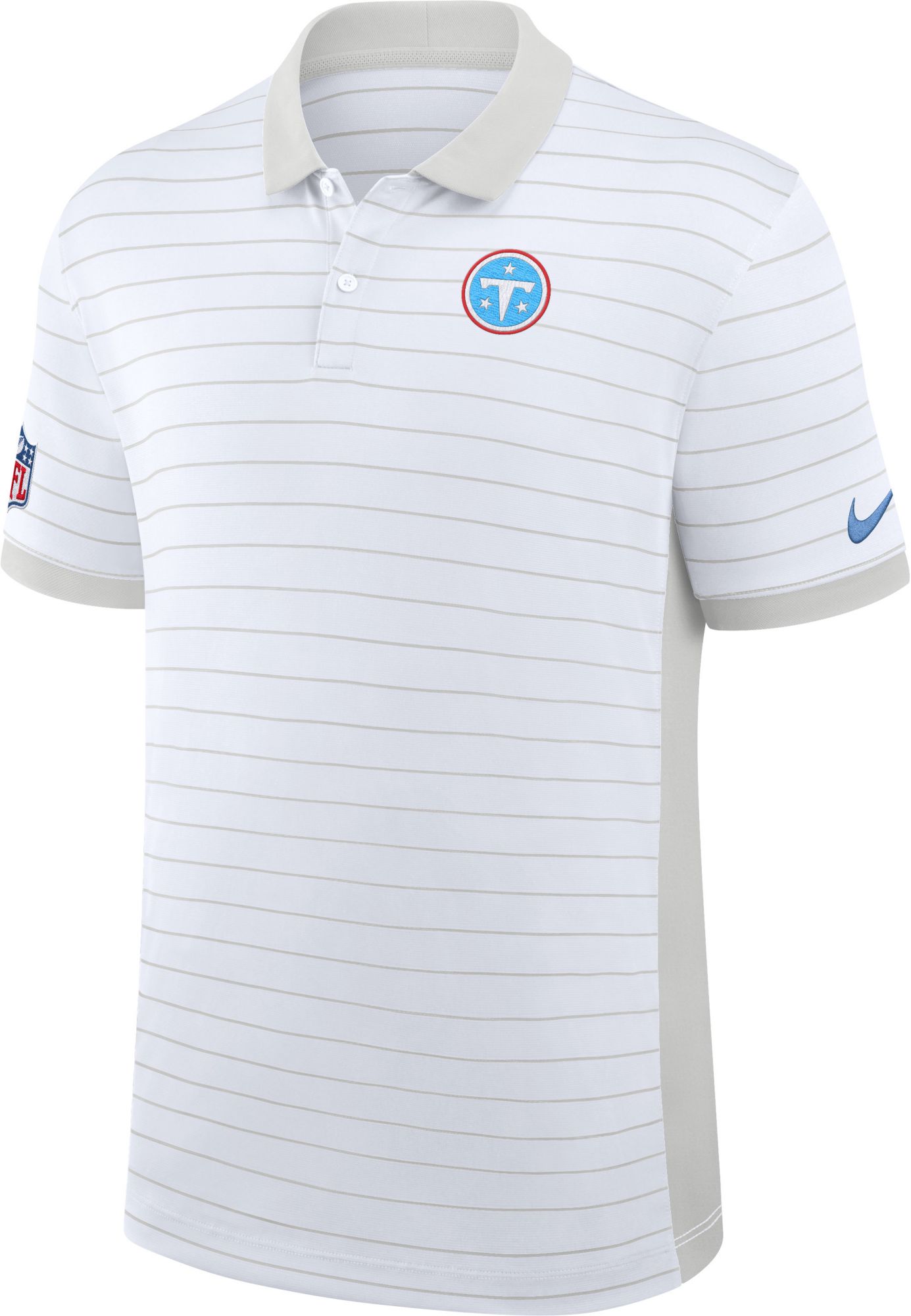 Nike Men's Tennessee Titans White Sideline Victory Striped Polo