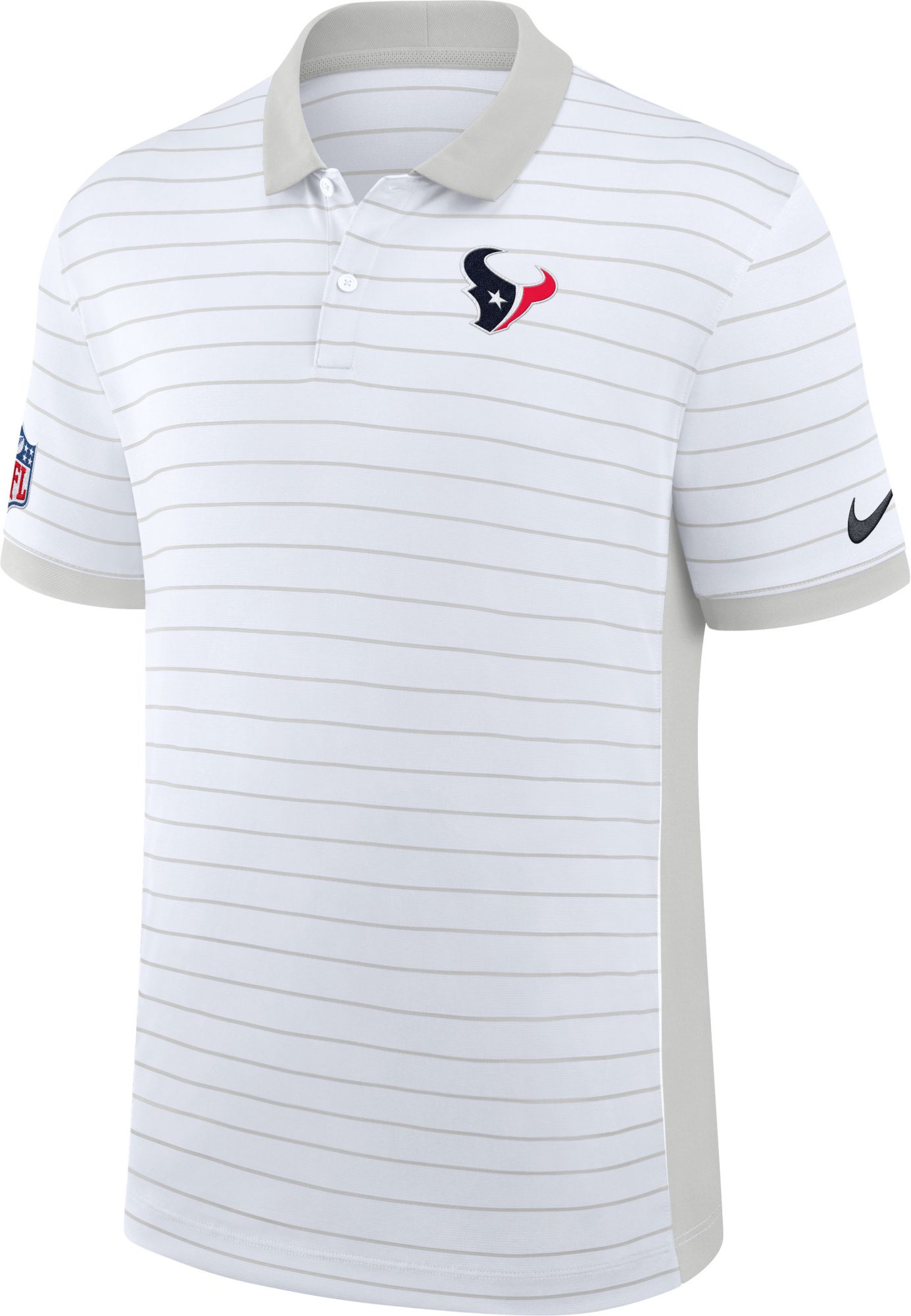 Nike Men's Houston Texans White Sideline Victory Striped Polo