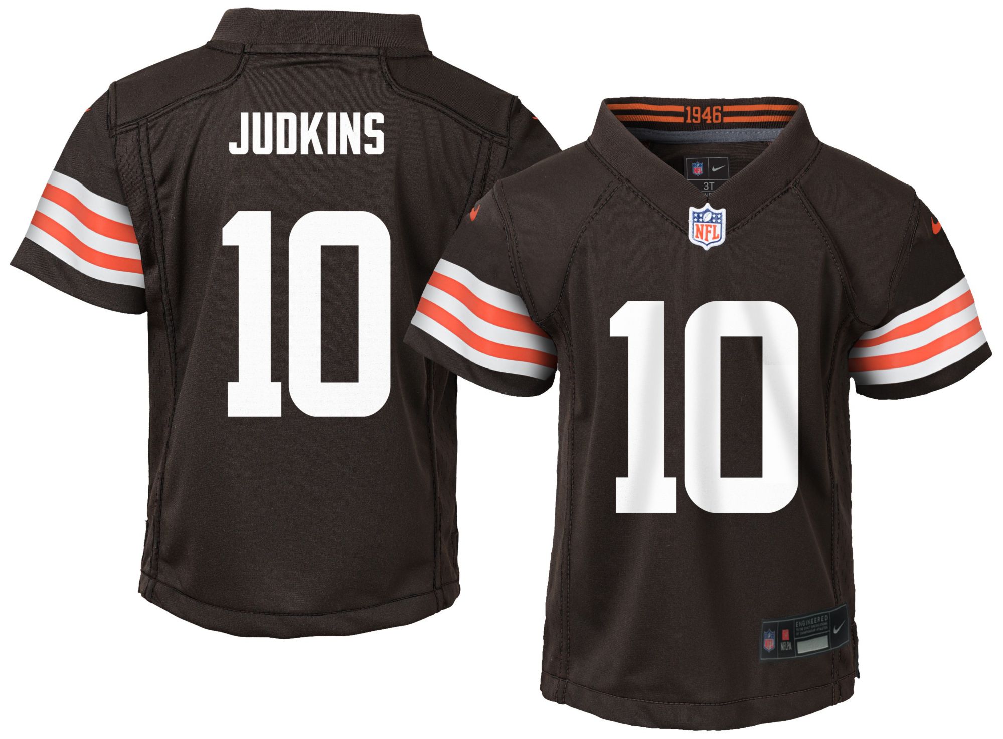 Nike Toddler Cleveland Browns Quinshon Judkins #10 Brown Home Game Jersey
