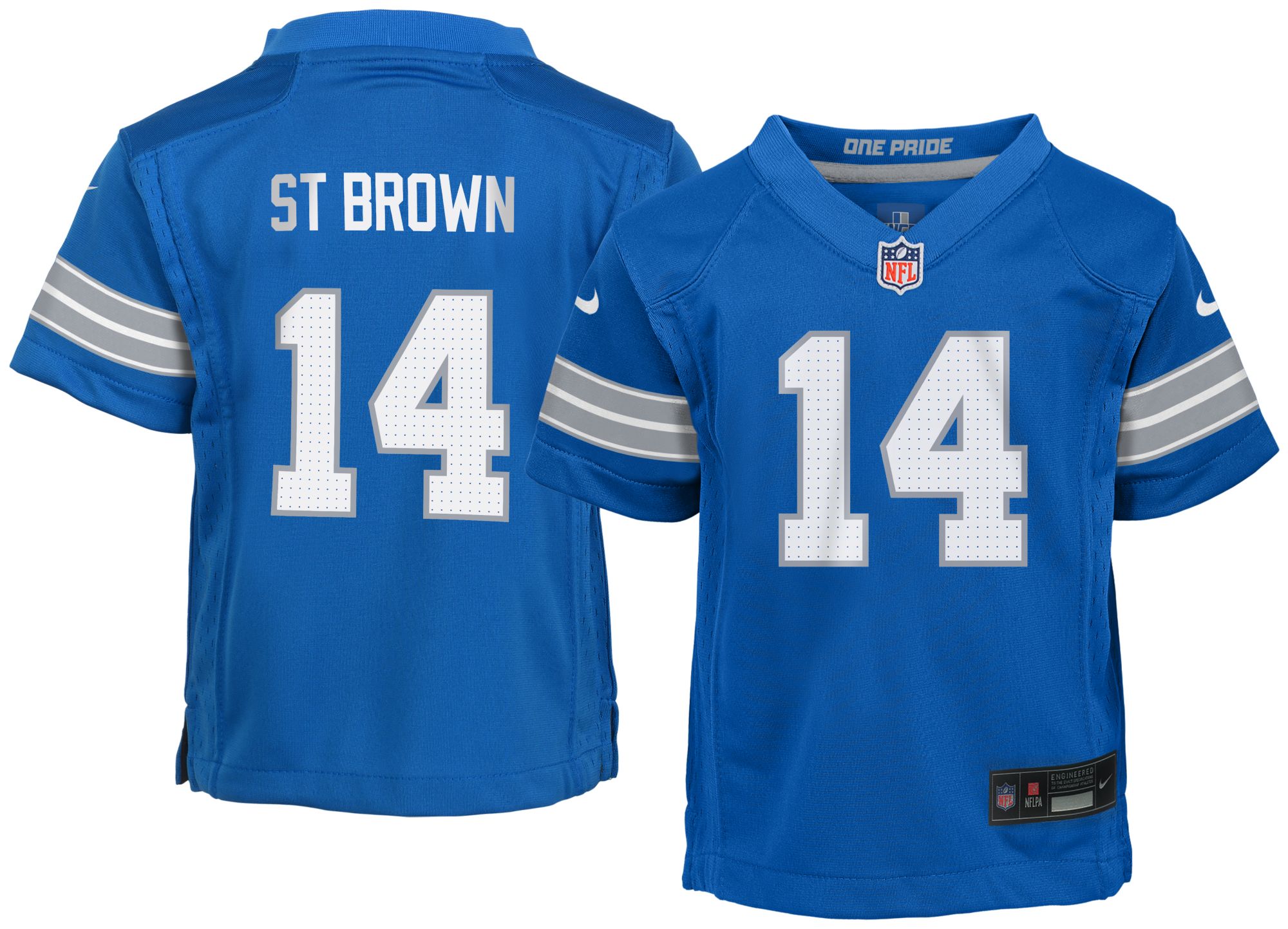 Nike Toddler Detroit Lions Amon-Ra St. Brown #14 Blue Spark Home Game Jersey