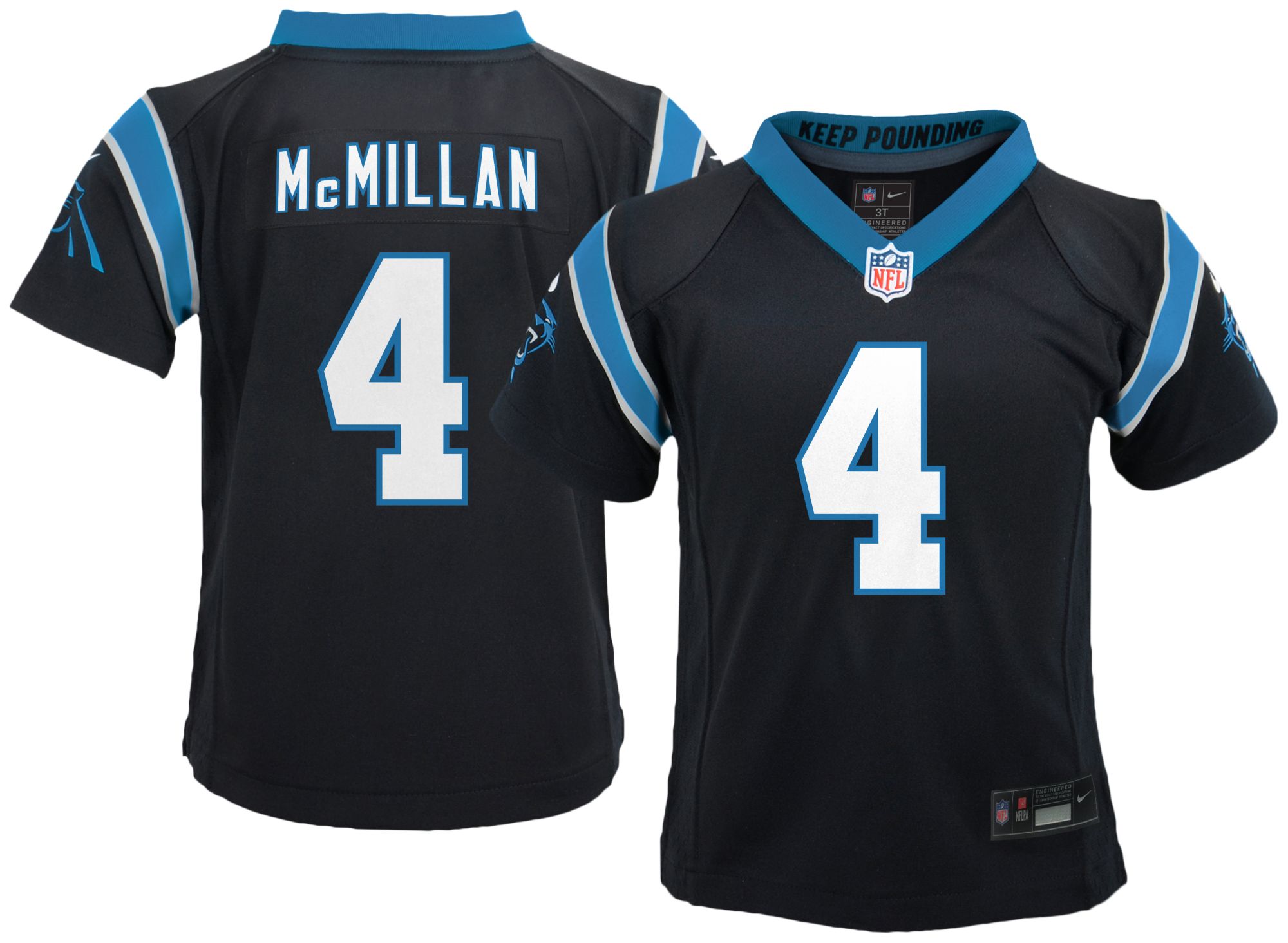 Nike Toddler Carolina Panthers Tetairoa McMillan #4 Black Home Game Jersey