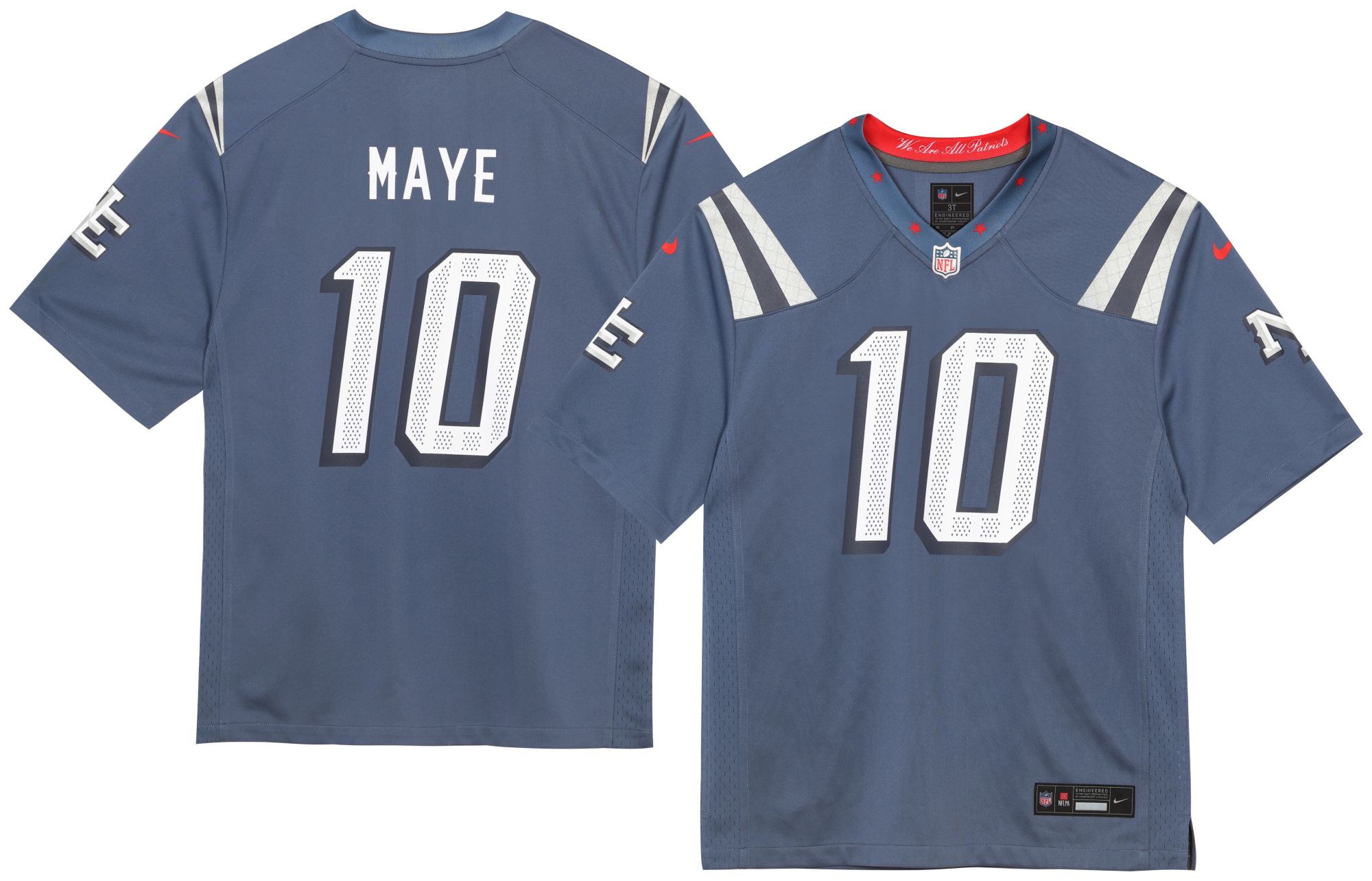 Nike Toddler New England Patriots Drake Maye #10 Blue Rivals Jersey