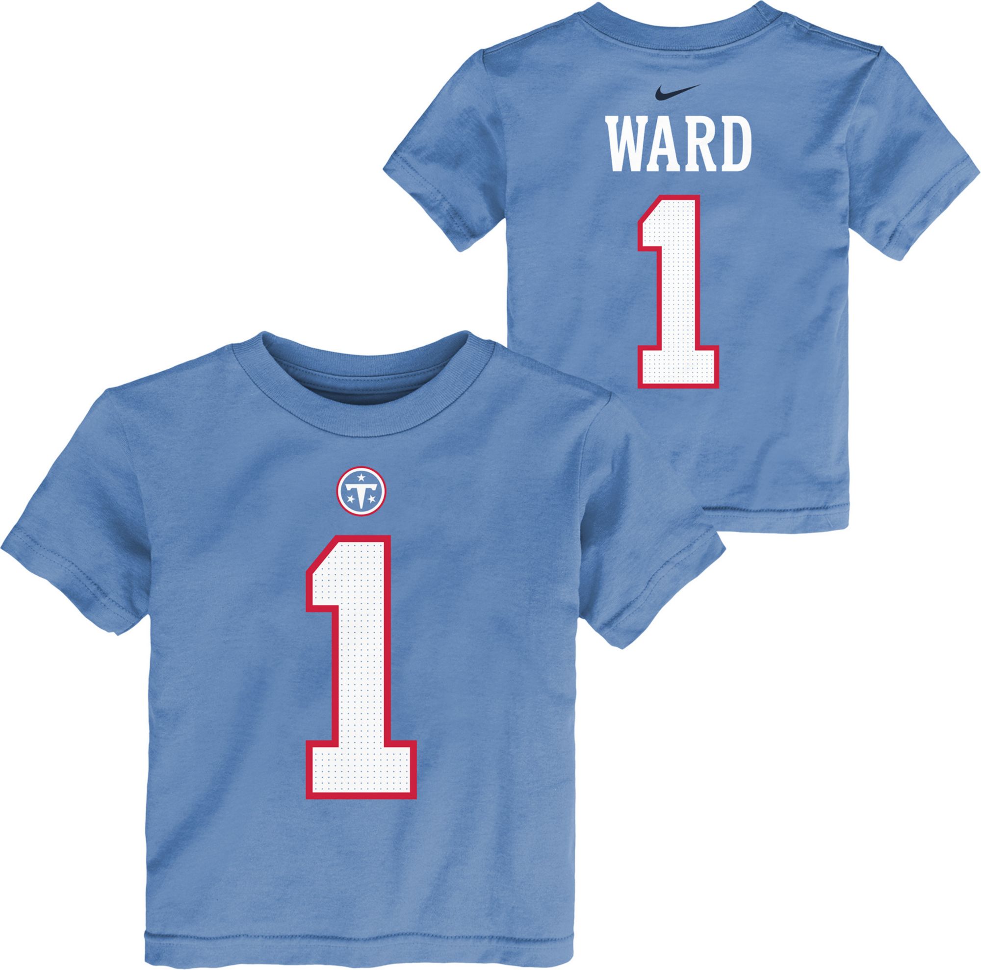 Nike Toddlers Tennessee Titans Cam Ward #1 Coast Blue T-Shirt
