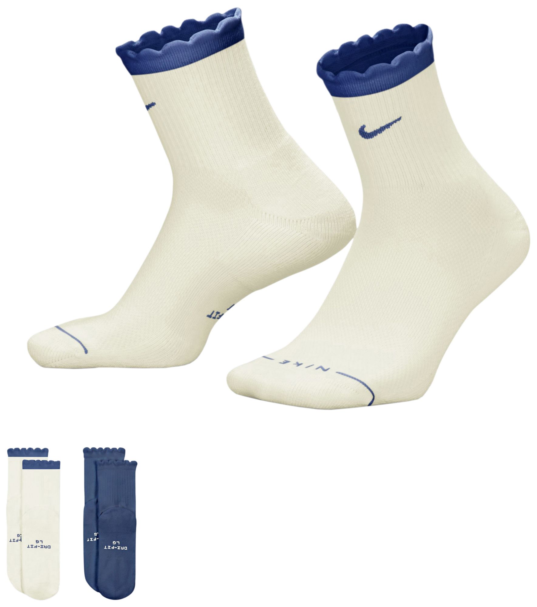 Nike Unisex Everyday Elevated Mid-Crew Socks - 2 Pairs