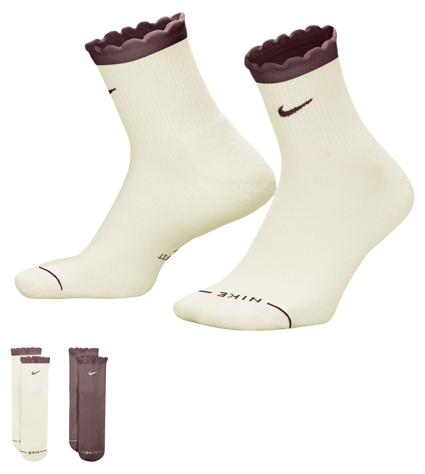 Nike Unisex Everyday Elevated Mid-Crew Socks - 2 Pairs