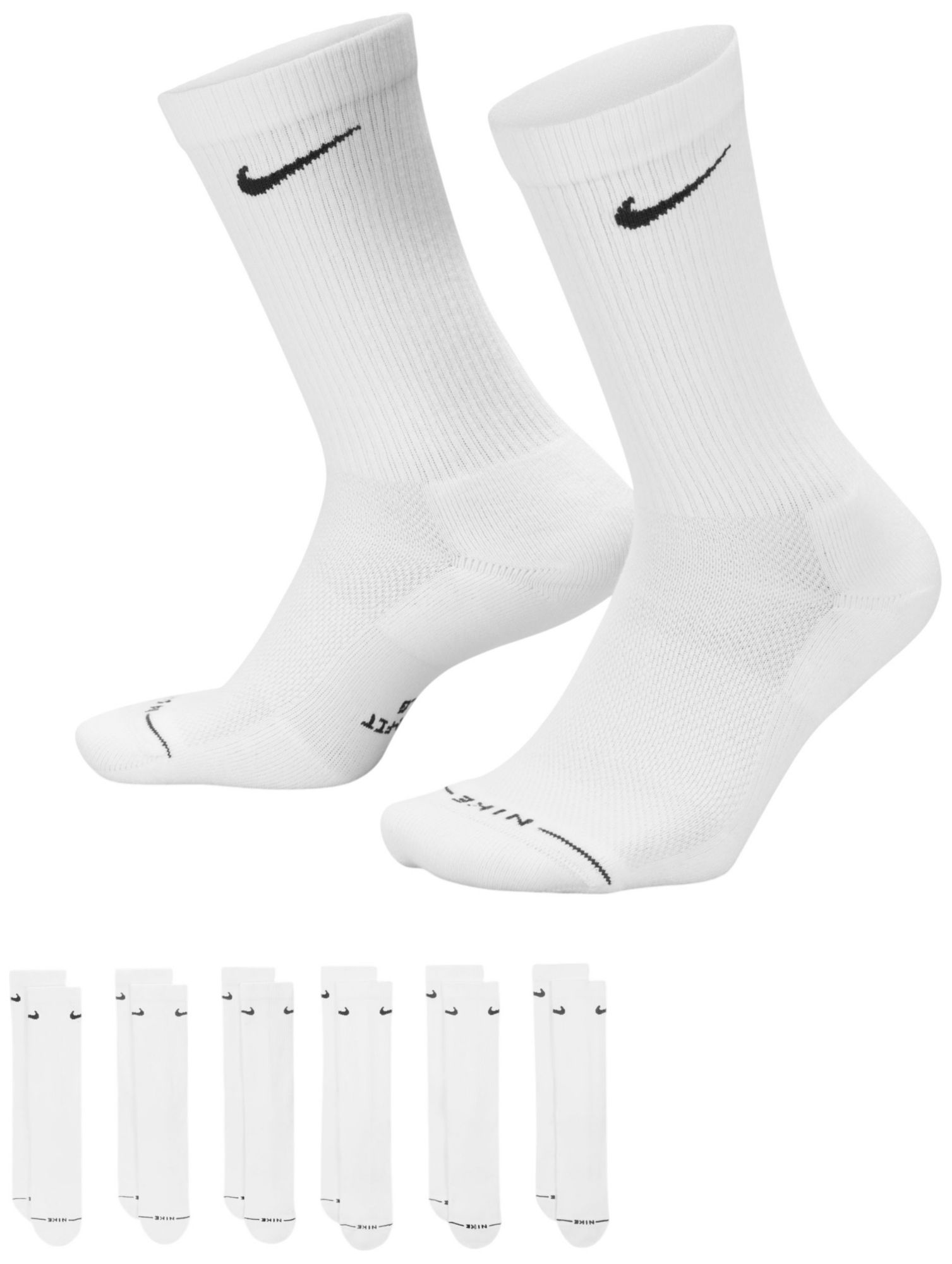 Nike Everyday Elevated Crew Socks - 6 Pairs White thumbnail