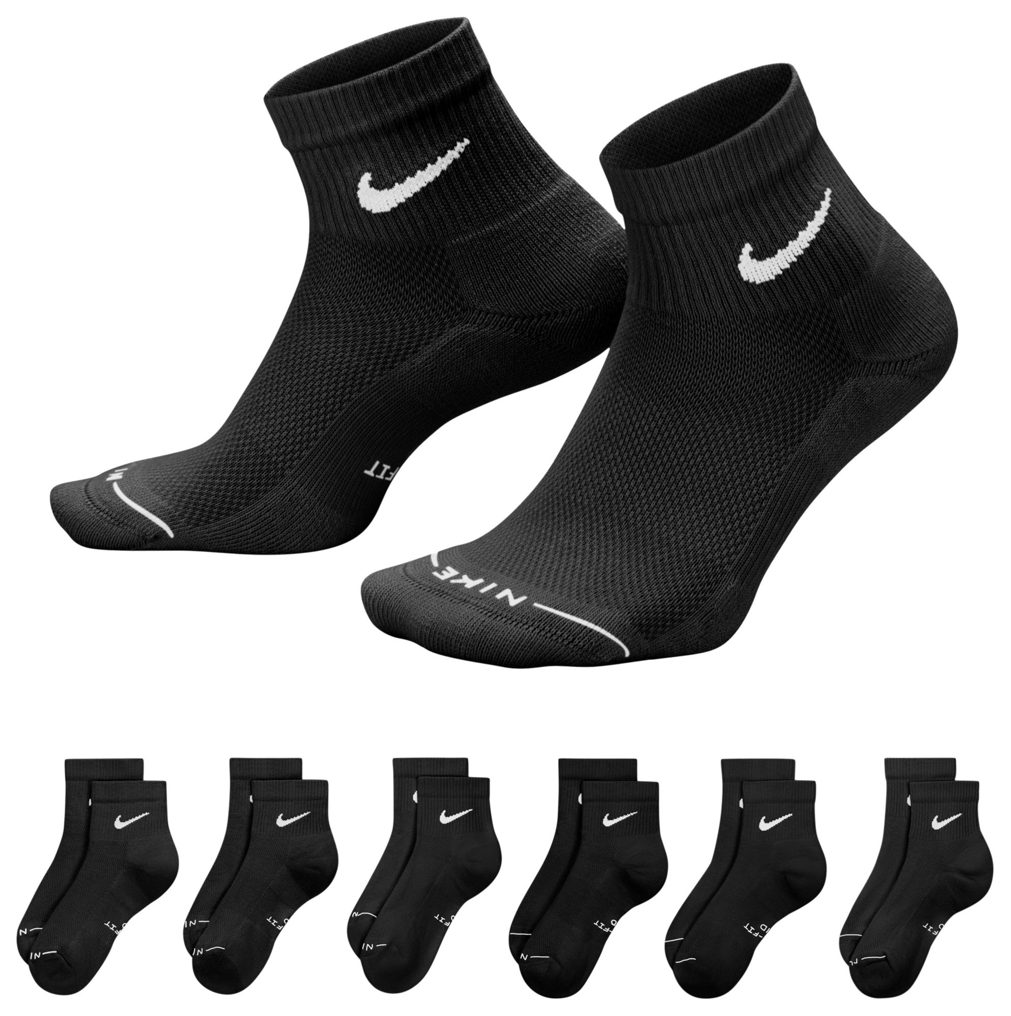 Nike Everyday Elevated Ankle Socks - 6 Pairs Black thumbnail