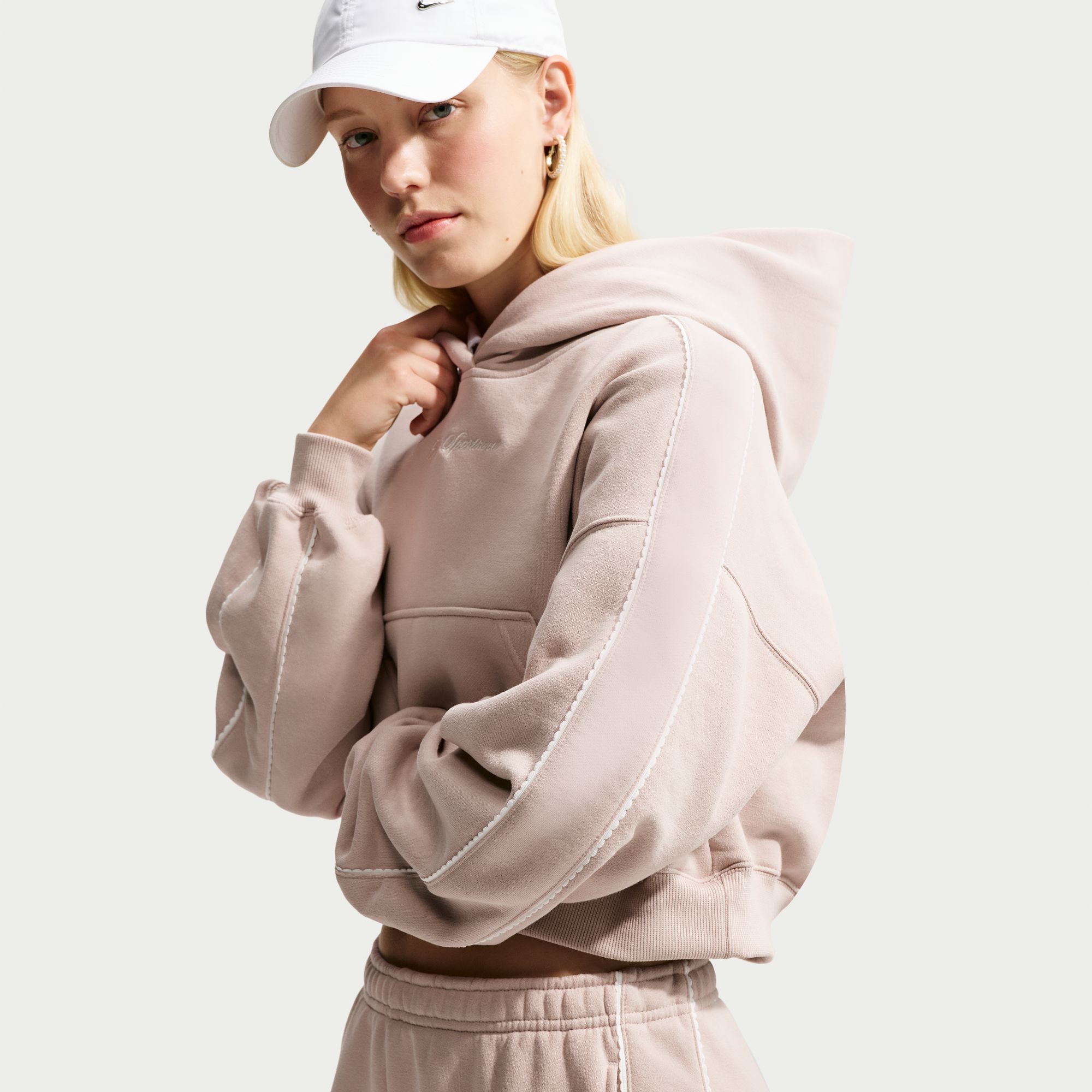 Nike Women's Studio Fleece Cropped Scallop Hoodie