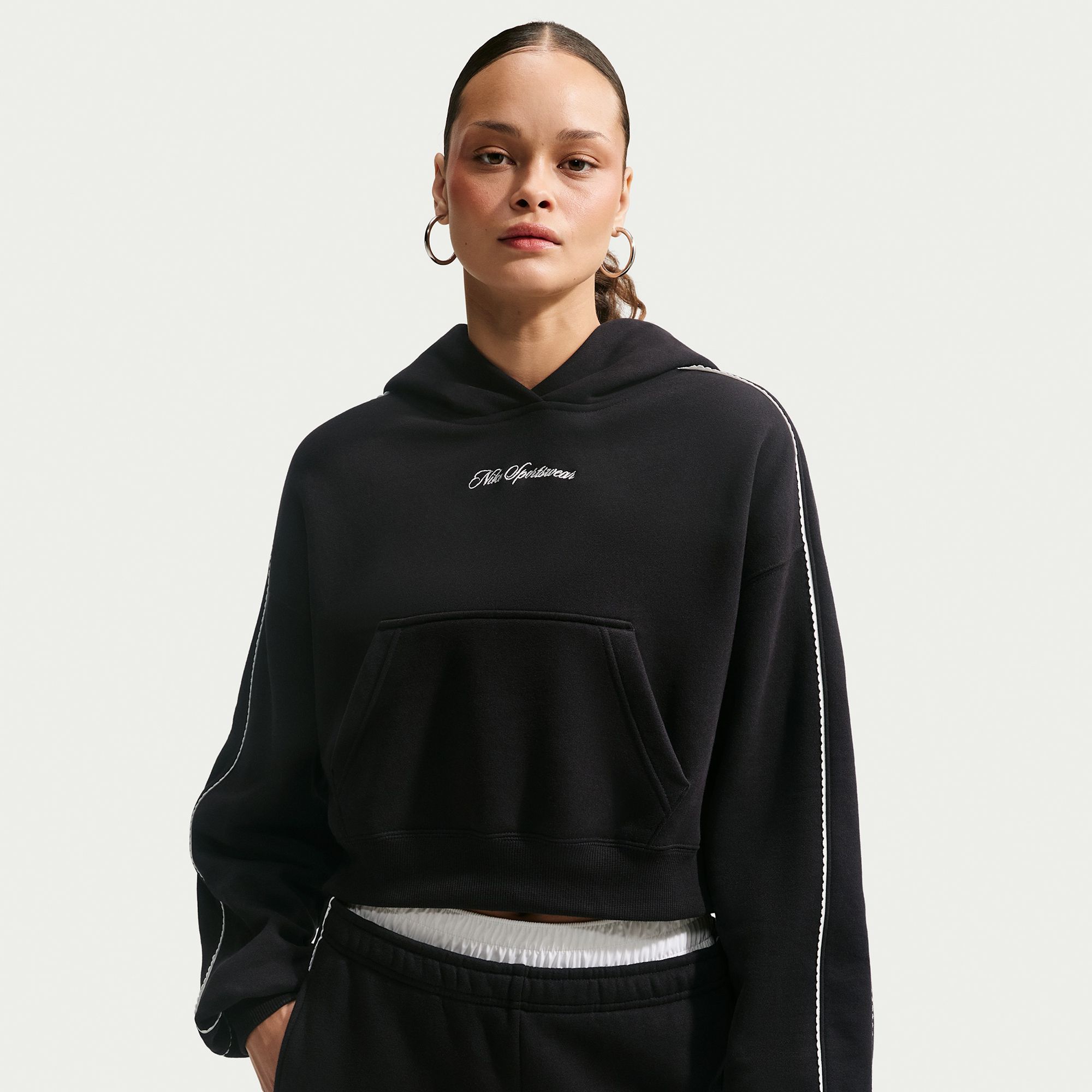 Nike Women's Studio Fleece Cropped Scallop Hoodie