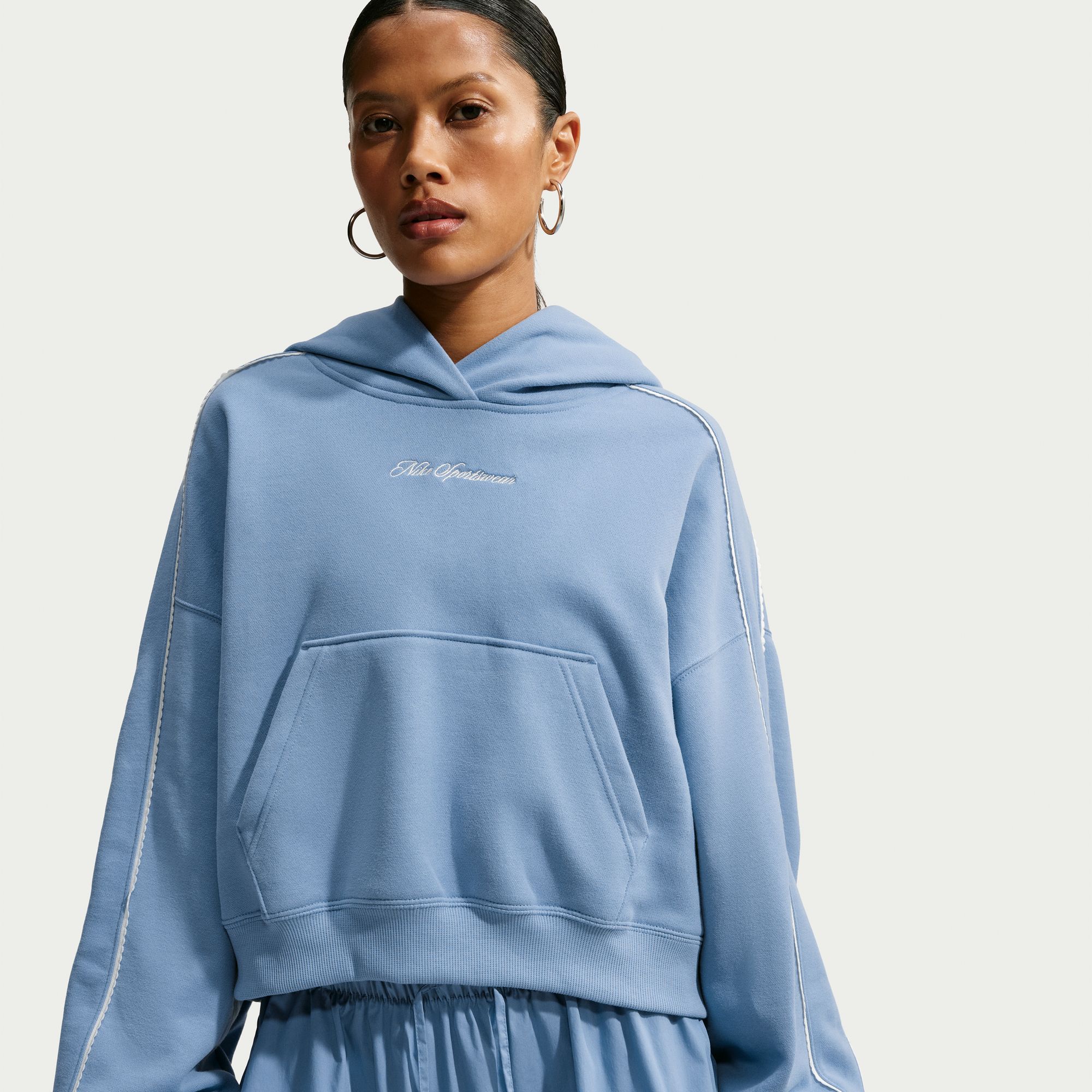 Nike Women's Studio Fleece Cropped Scallop Hoodie
