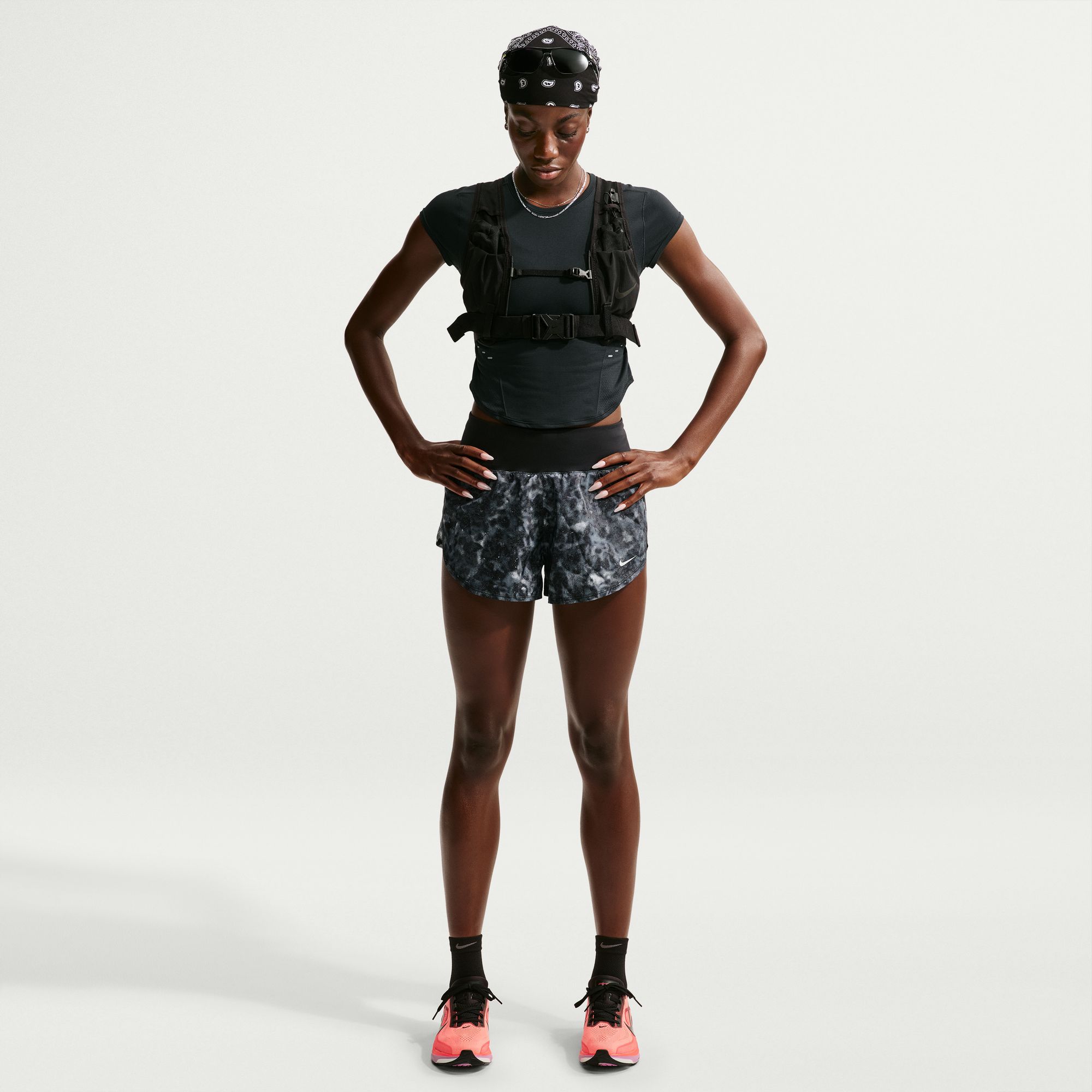 Nike Women's Flow Dri-FIT Mid-Rise Printed Running Shorts