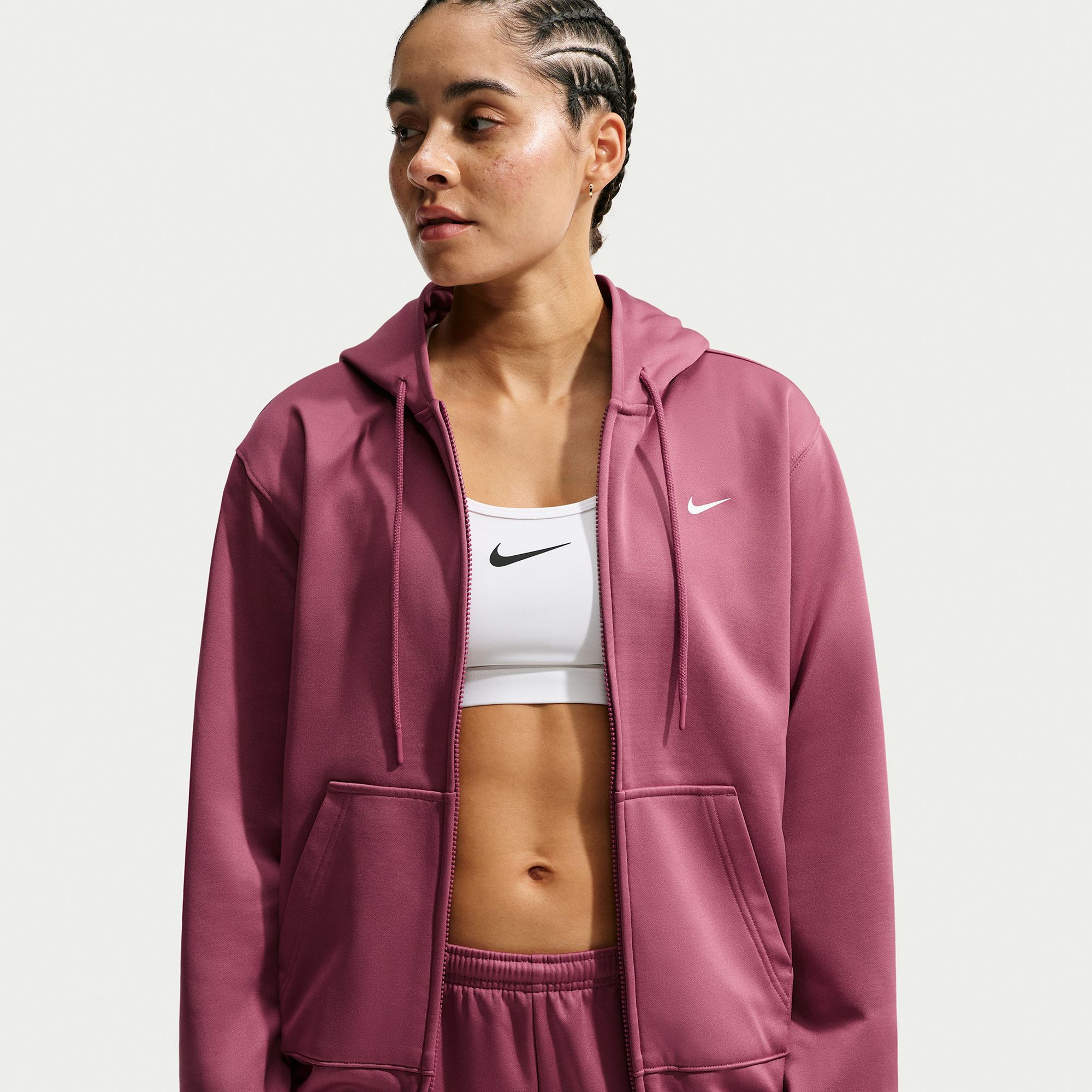 Nike Women's Studio Fleece Sport Therma-FIT Full-Zip Hoodie