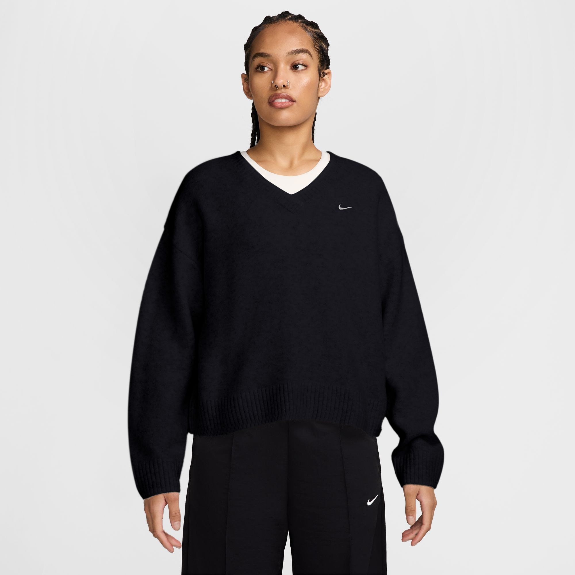 Nike Women's Sportswear Chill Knit Loose V-Neck Sweater
