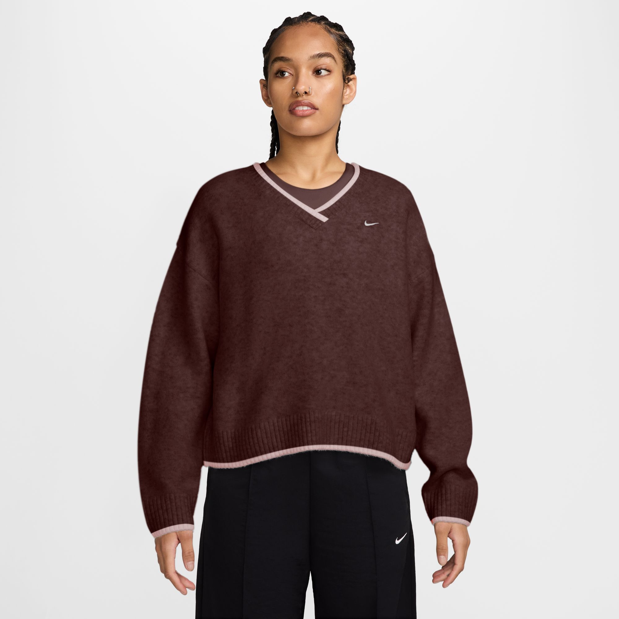 Nike Women's Sportswear Chill Knit Loose V-Neck Sweater