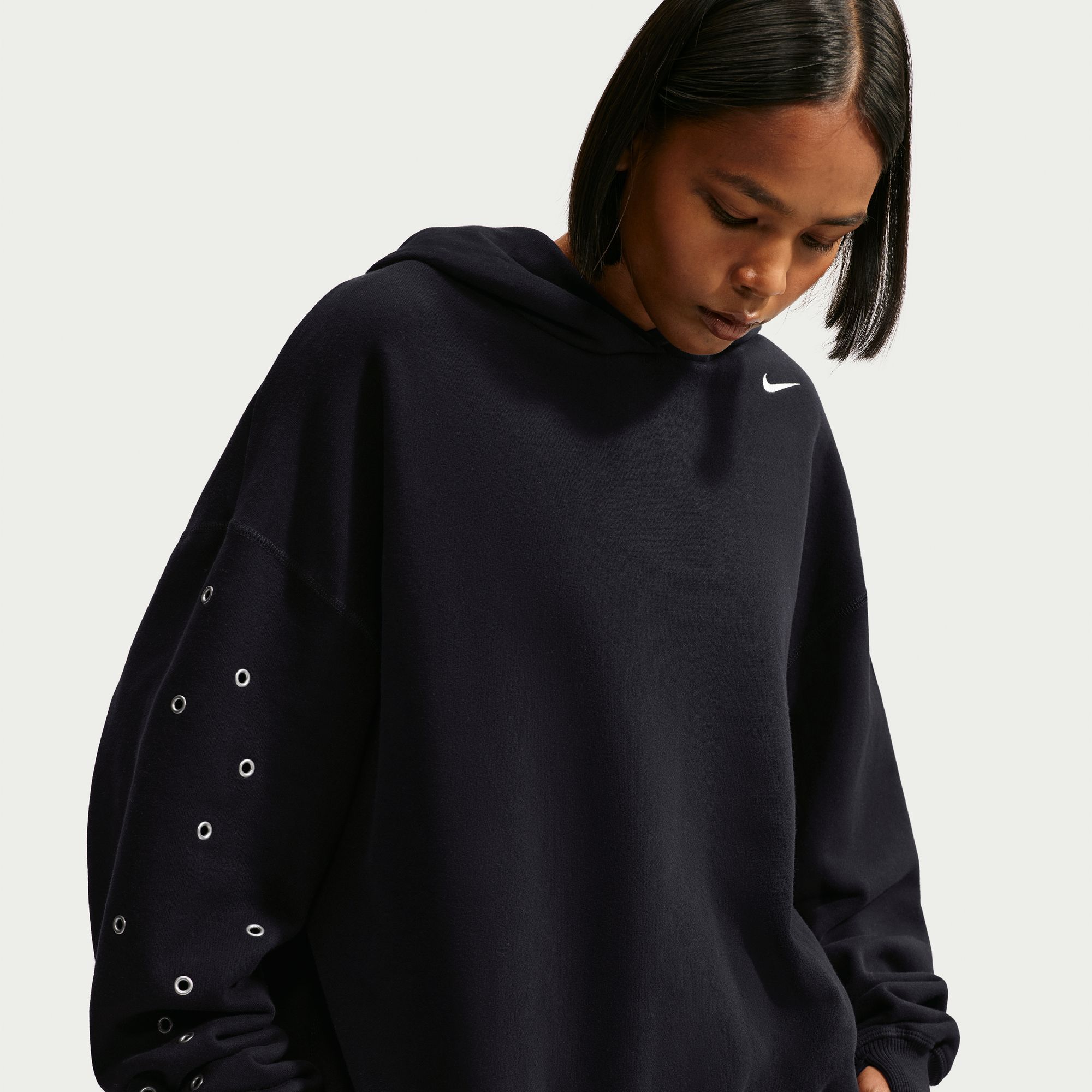 Nike Women's Studio Fleece Medium Weight Oversized Grommet Hoodie