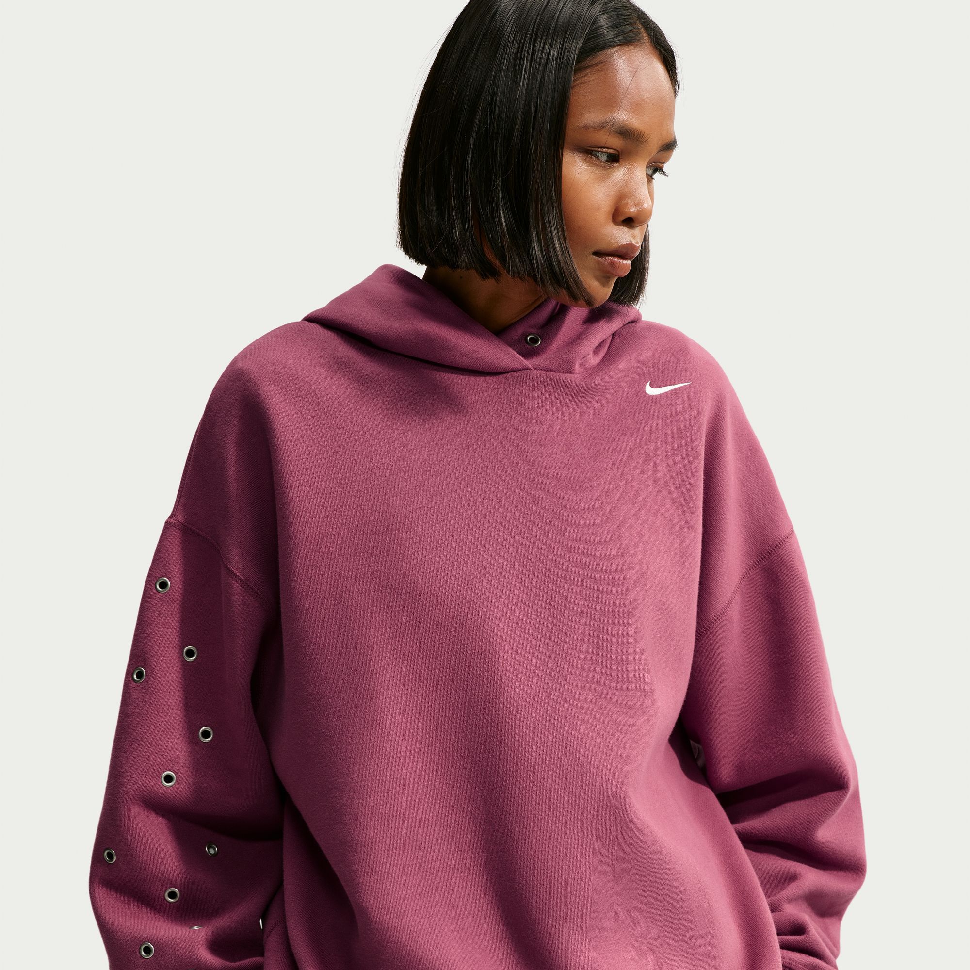 Nike Women's Studio Fleece Medium Weight Oversized Grommet Hoodie