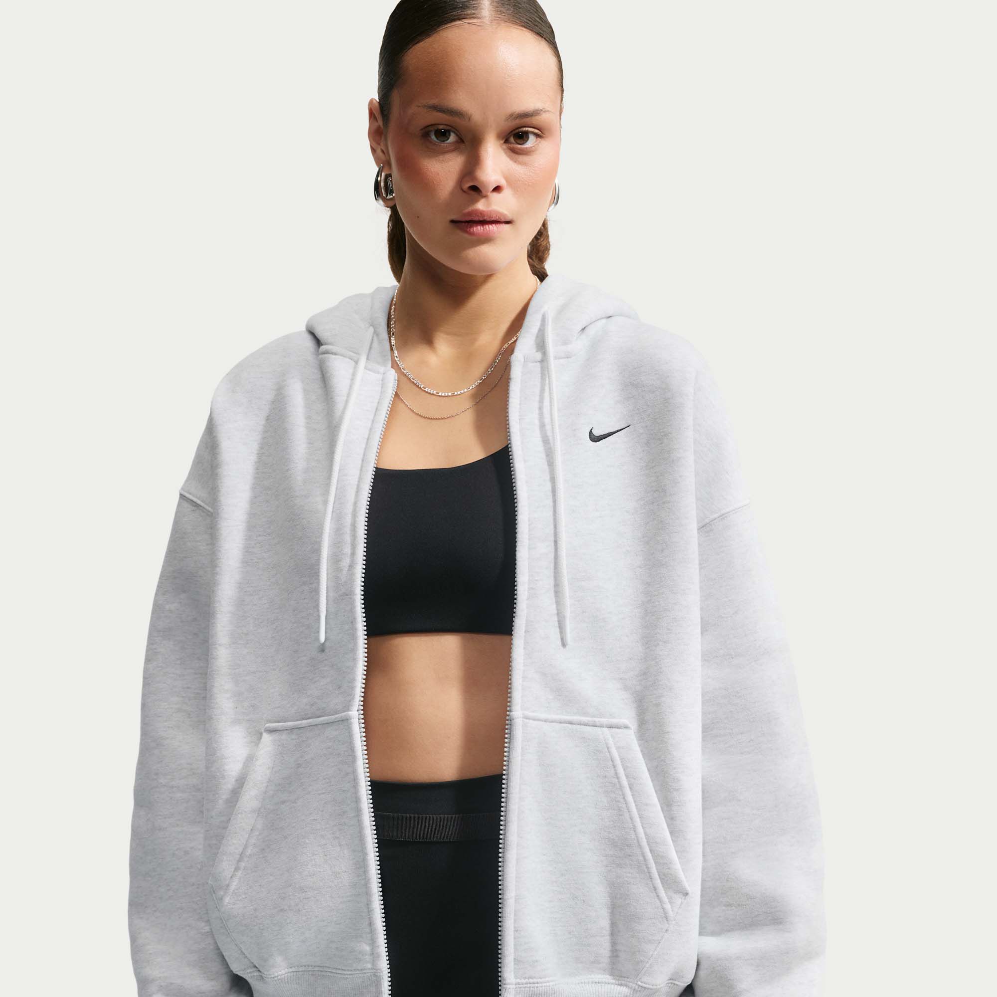 Nike Women's Studio Fleece Oversized Full-Zip Hoodie