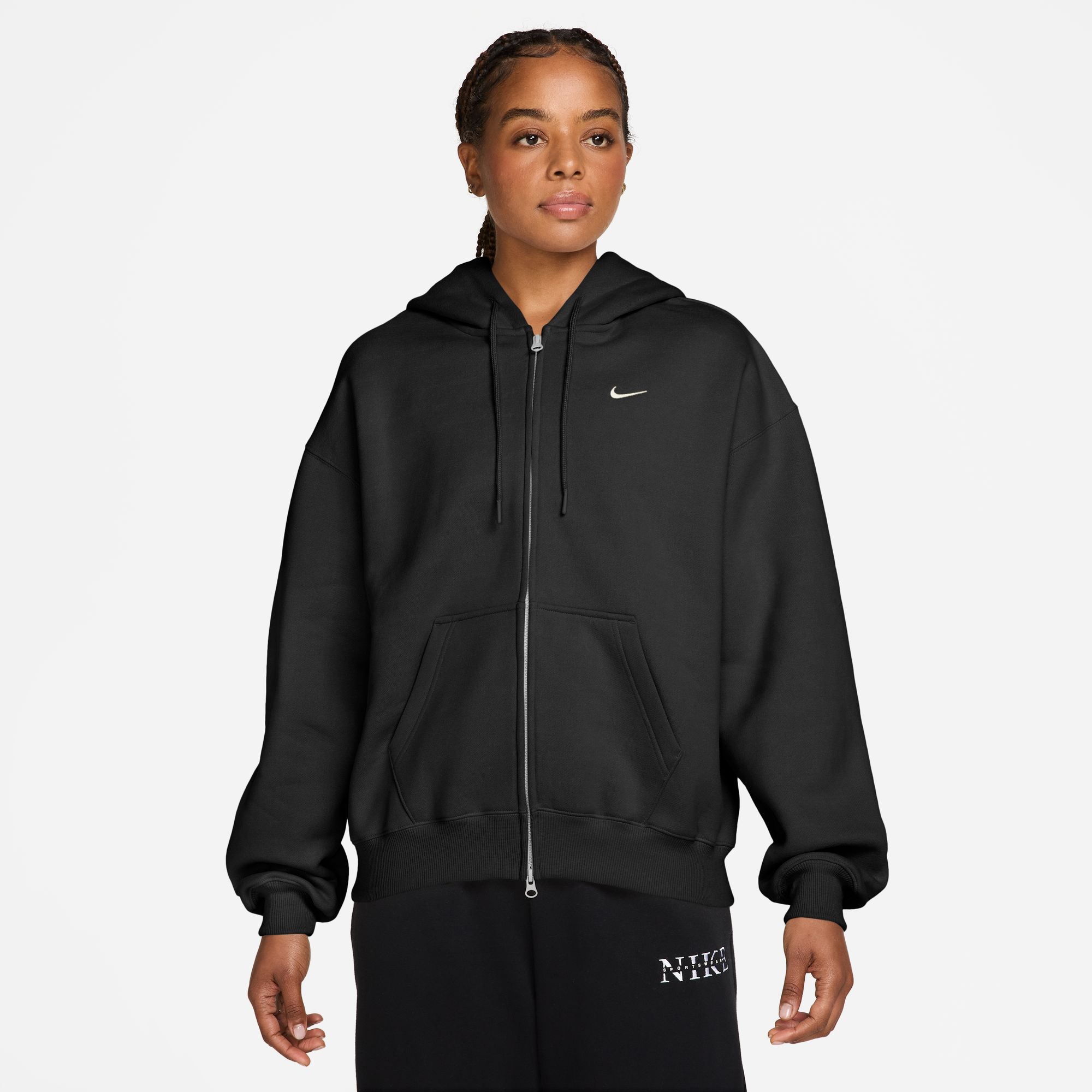 Nike Women's Studio Fleece Oversized Full-Zip Hoodie