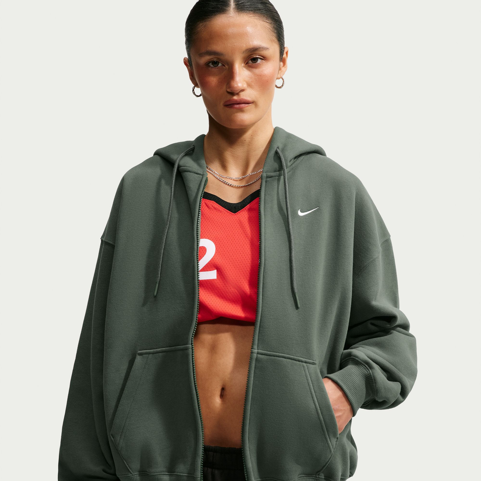 Nike Women's Studio Fleece Oversized Full-Zip Hoodie