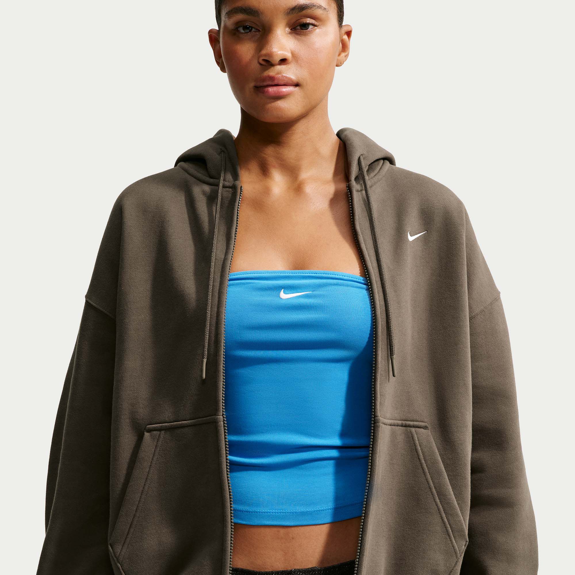 Nike Women's Studio Fleece Oversized Full-Zip Hoodie
