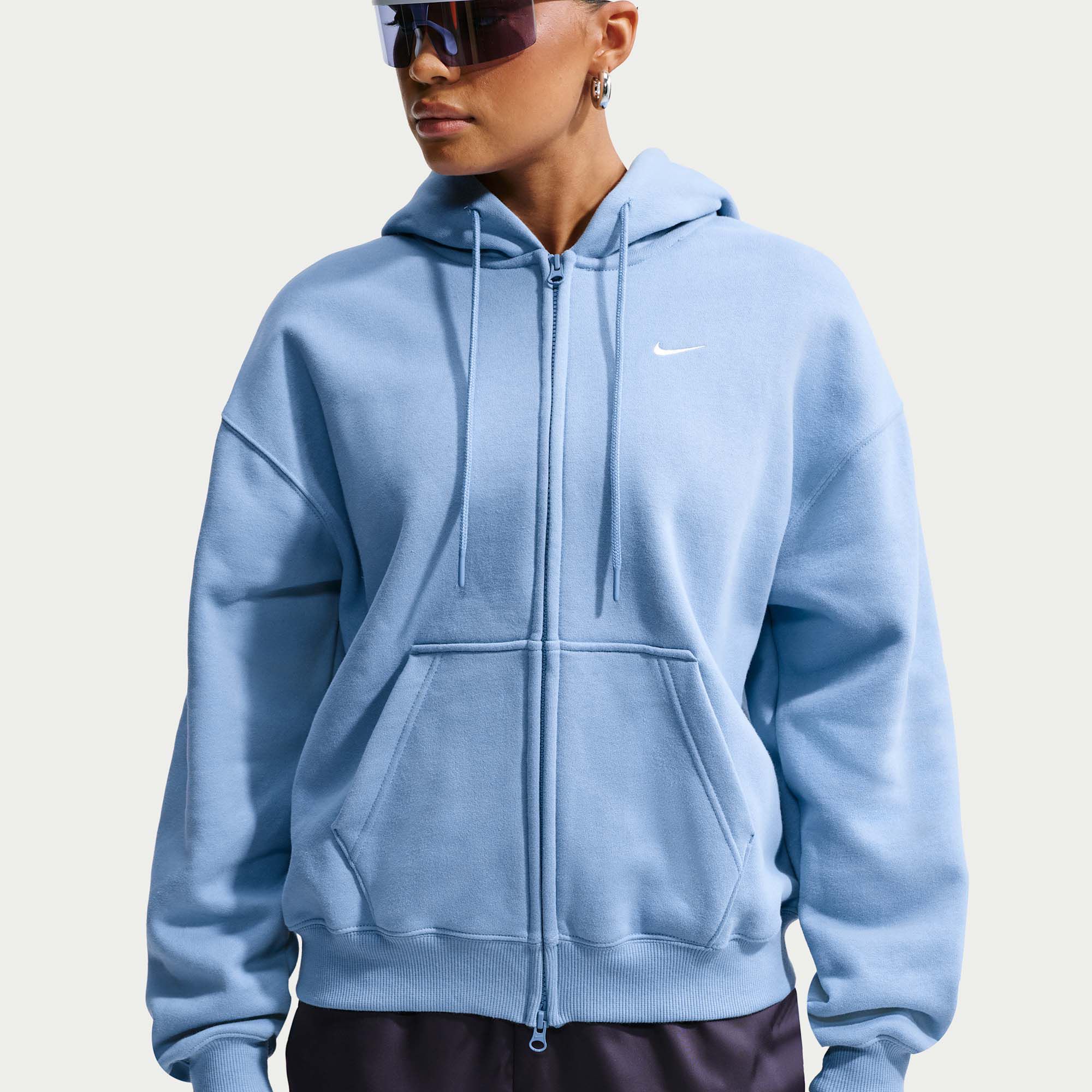 Nike Women's Studio Fleece Medium Weight Oversized Full-Zip Hoodie