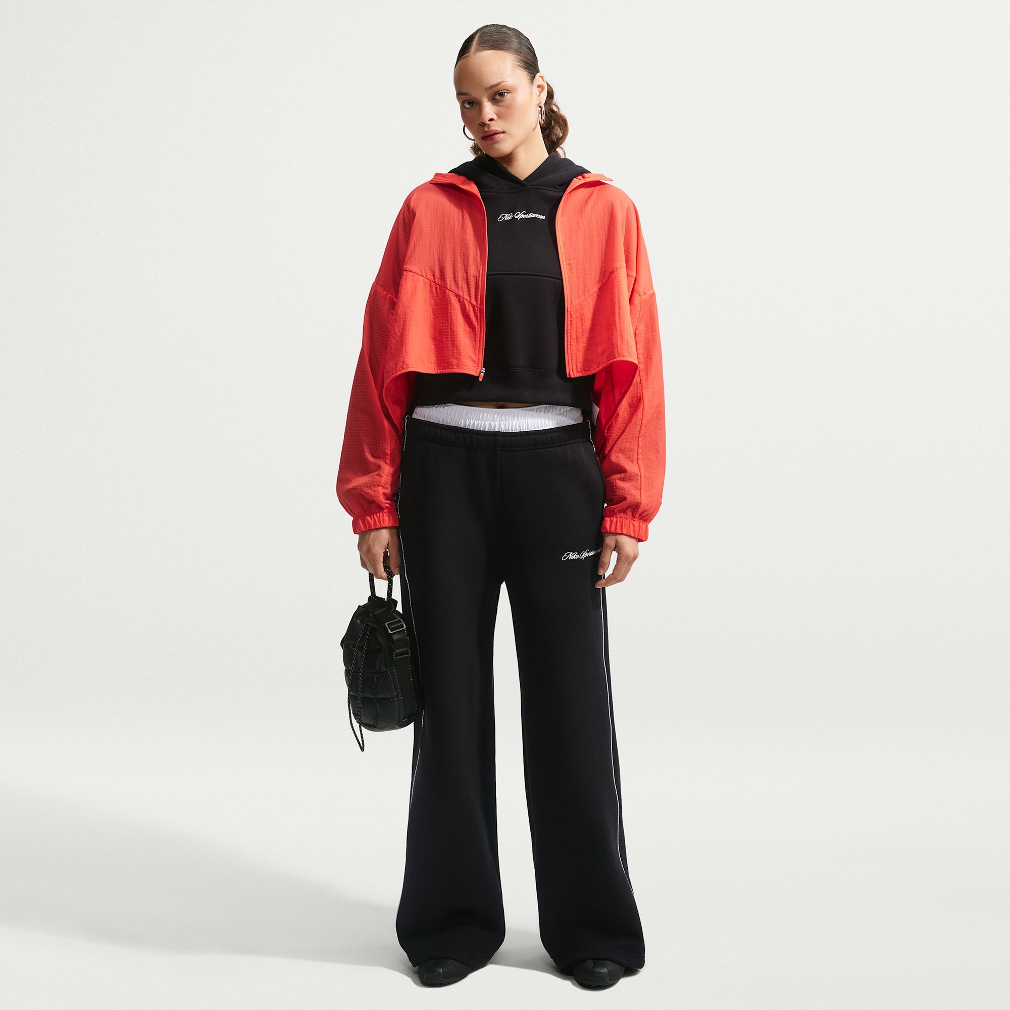 Nike Women's Studio Fleece Scallop Wide-Leg Pants