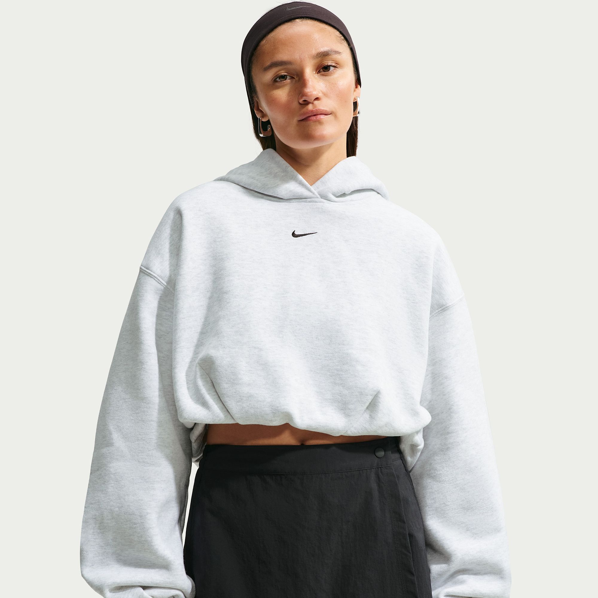 Nike Women's Studio Fleece Oversized Cropped Hoodie