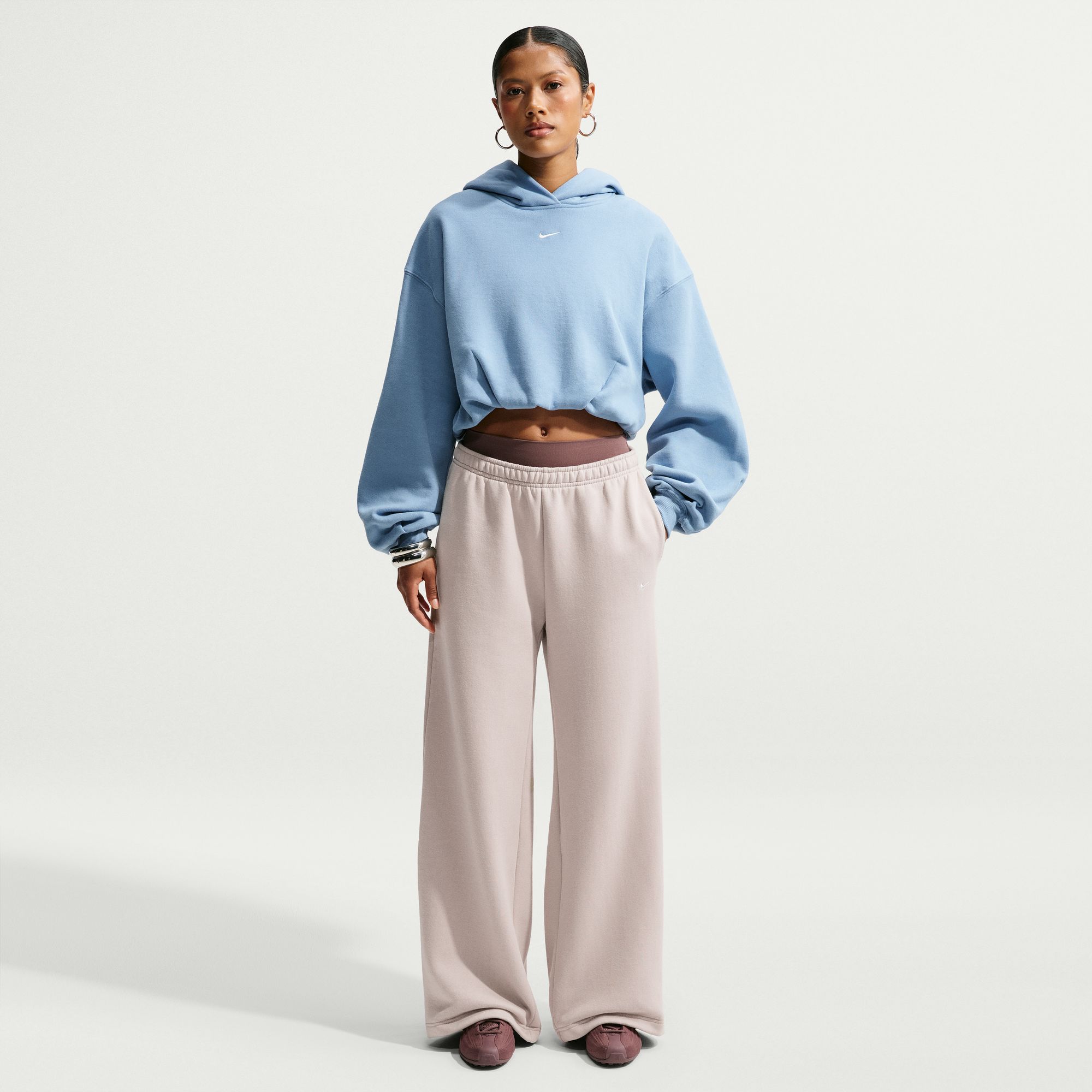 Nike Women's Studio Fleece Wide-Leg Pants