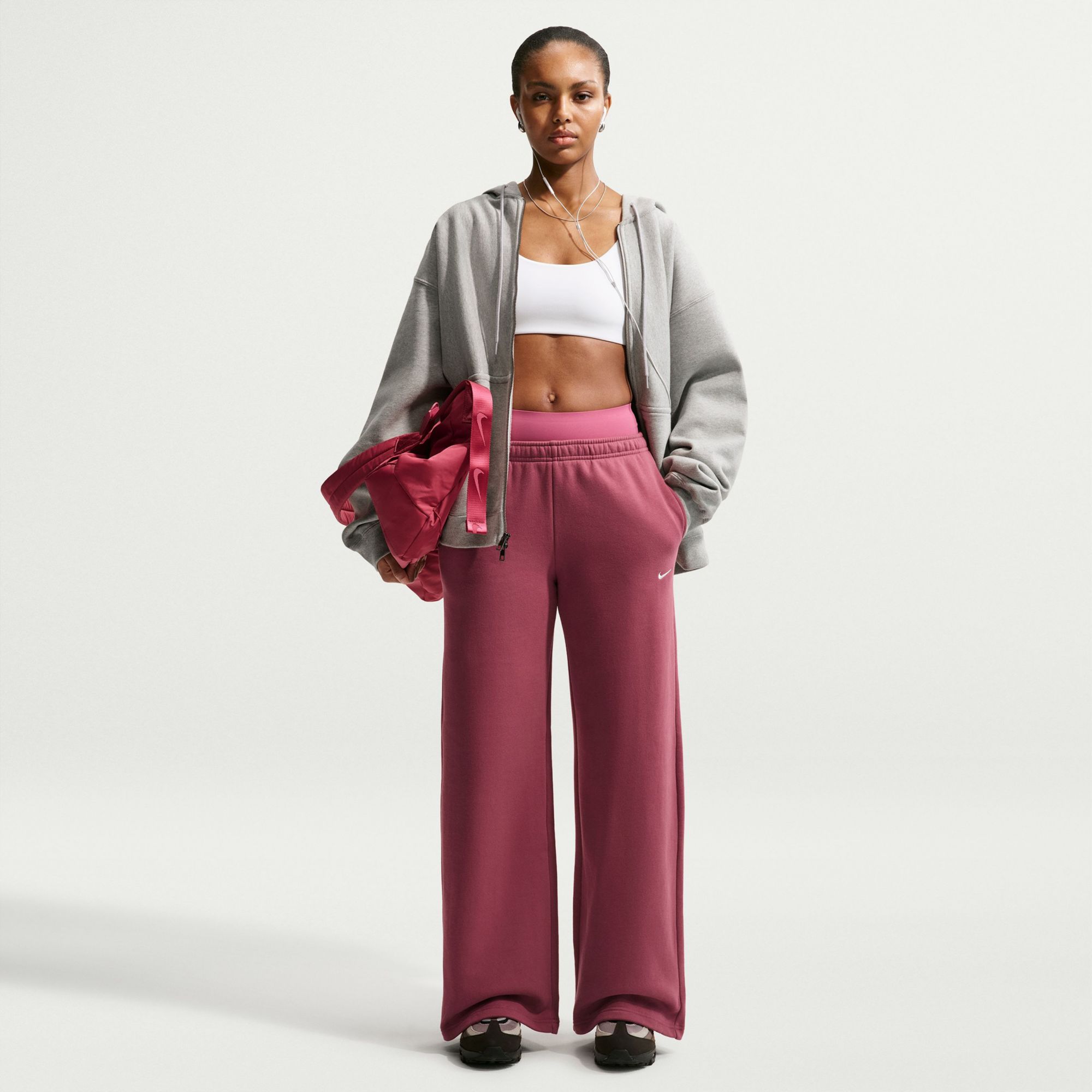 Nike Women's Studio Fleece Wide-Leg Pants