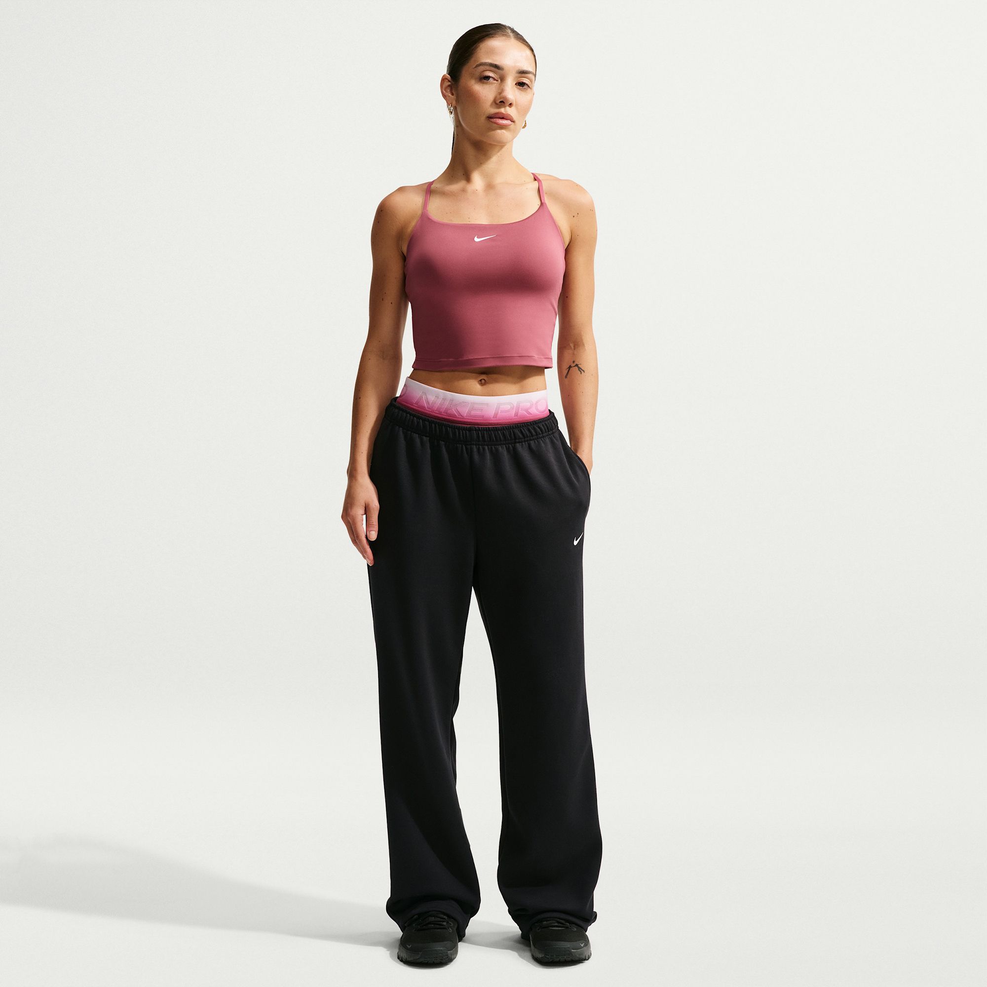 Nike Women's Studio Fleece Sport Dri-FIT Open-Hem Pants
