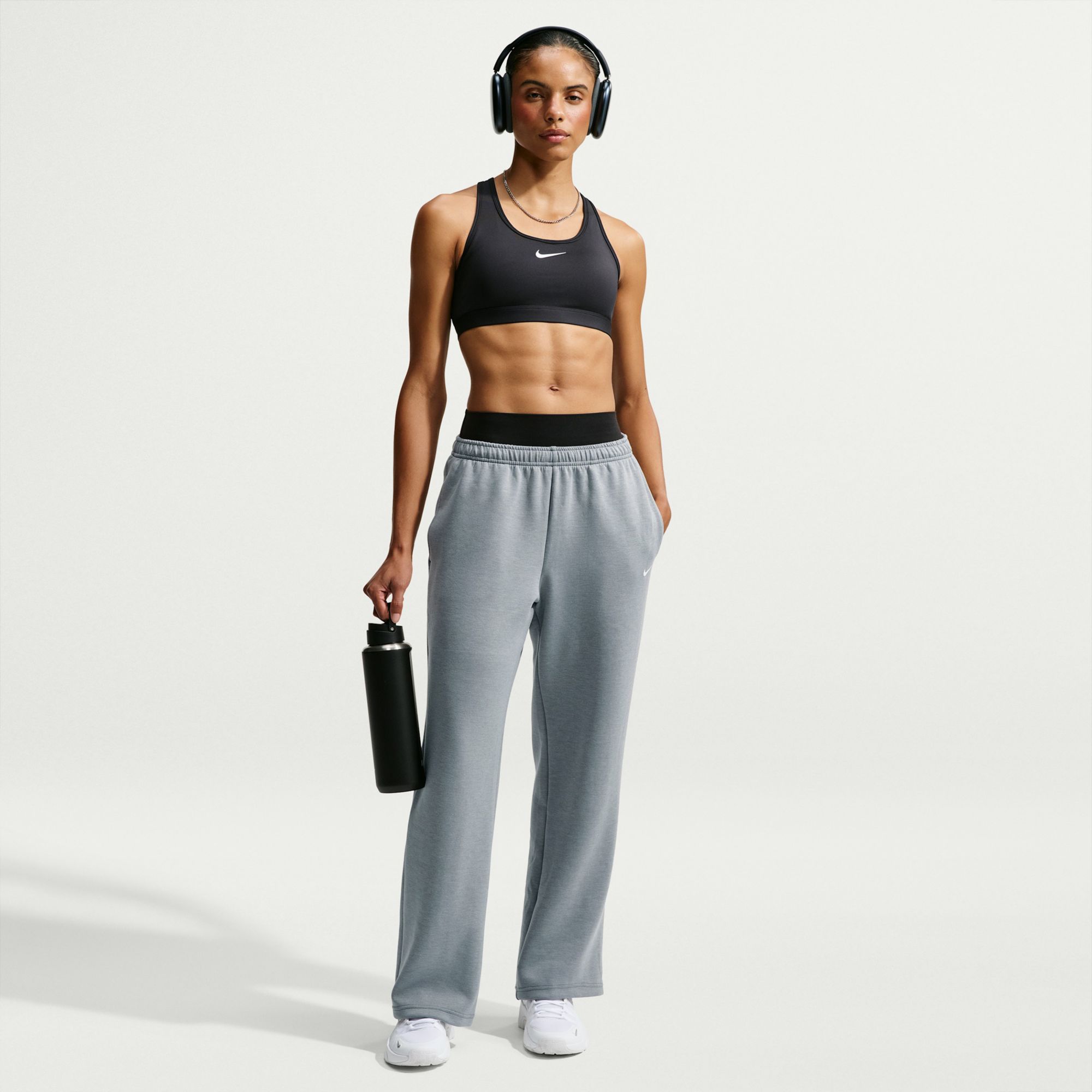 Nike Women's Studio Fleece Sport Dri-FIT Open-Hem Pants