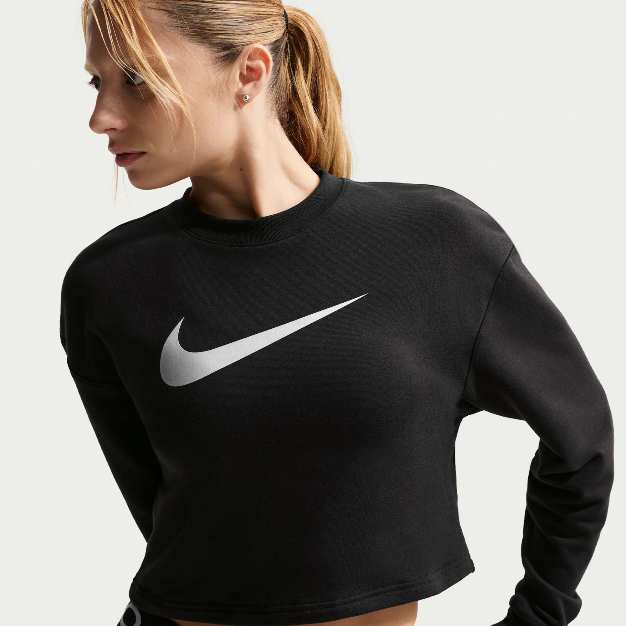 Nike Women's Pro Dri-FIT Crew-Neck French Terry Top