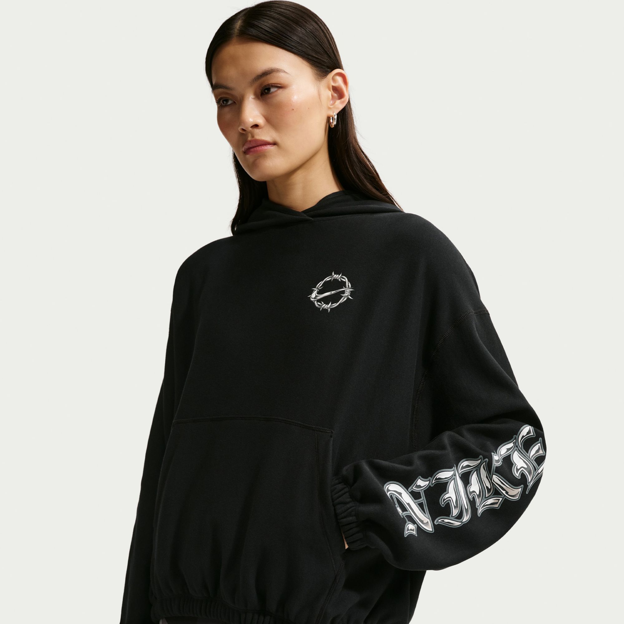 Nike Women's Sportswear Oversized French Terry Graphic Pullover Hoodie