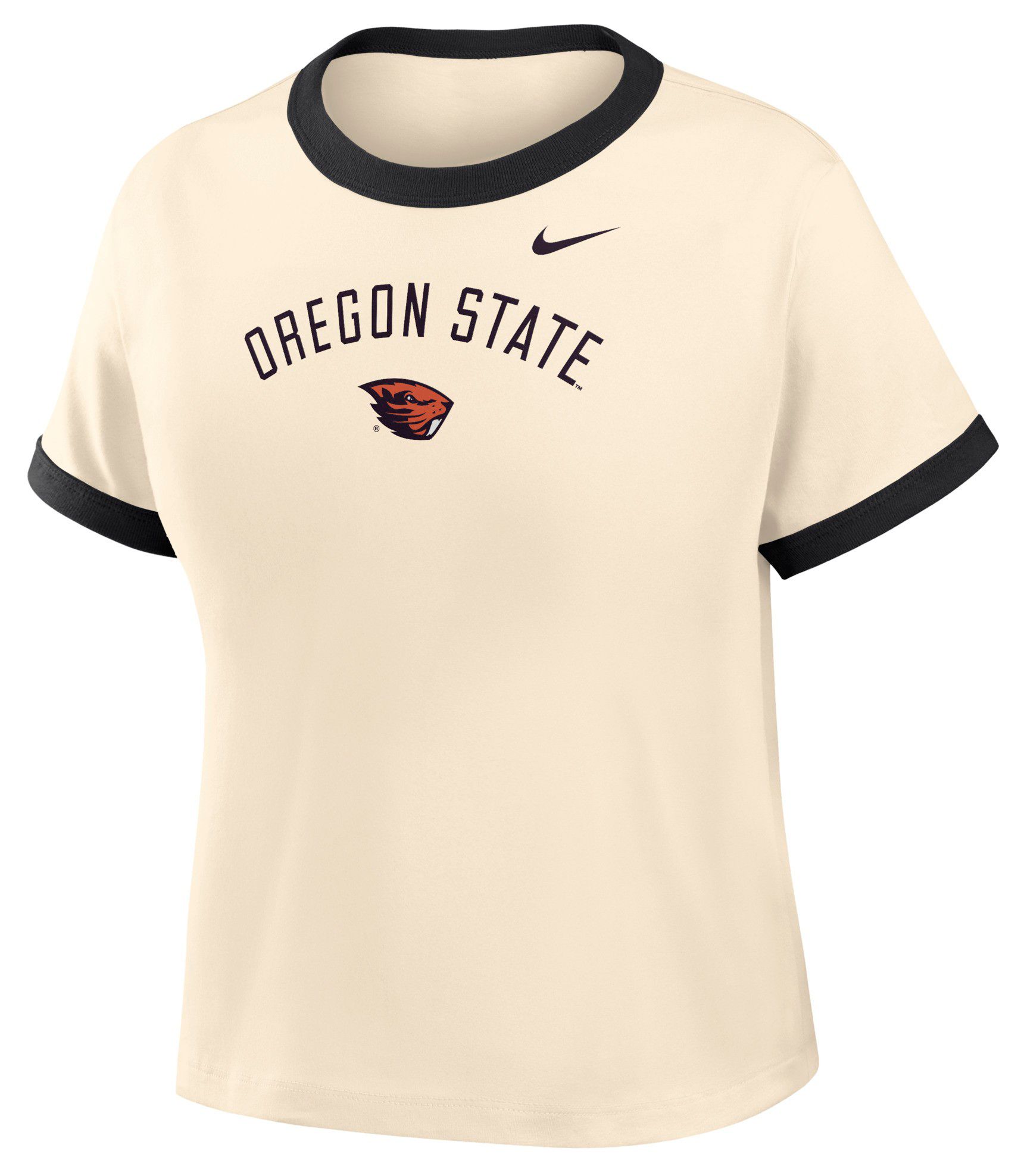 Nike Women's Oregon State Beavers White Ringer Cropped T-Shirt