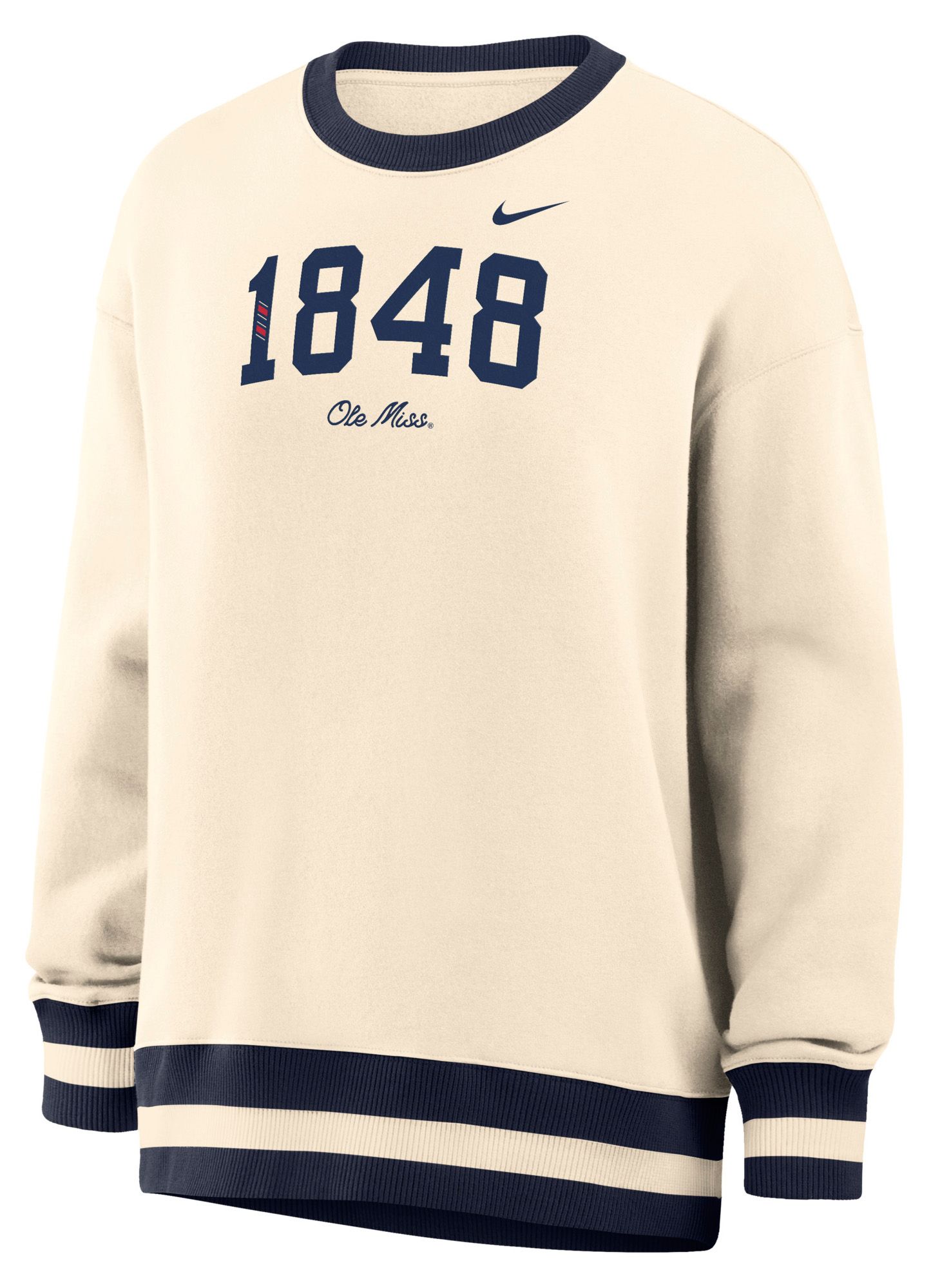 Nike Women's Ole Miss Rebels White Phoenix Oversized Crewneck Sweatshirt