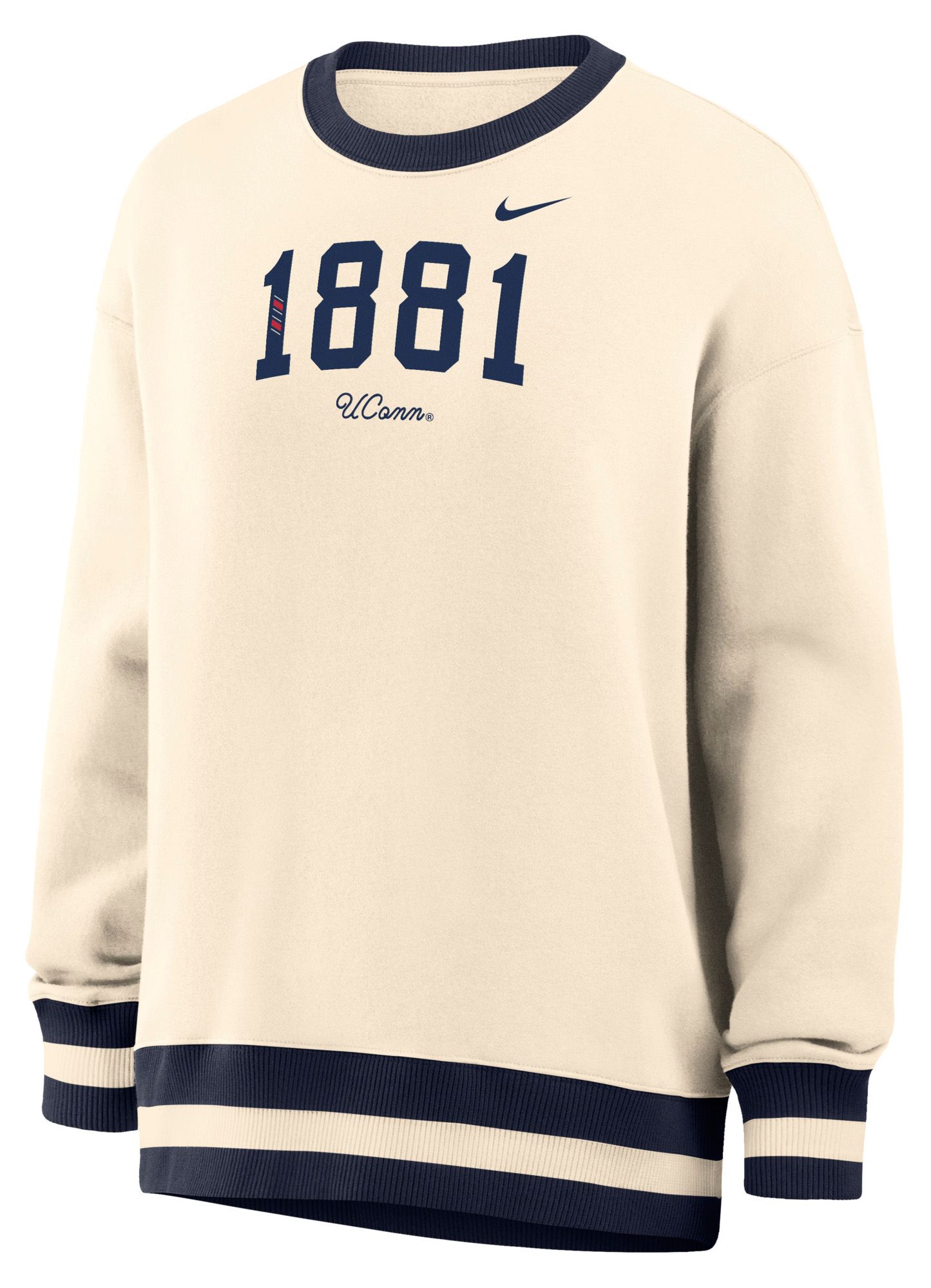 Nike Women's UConn Huskies White Phoenix Oversized Crewneck Sweatshirt