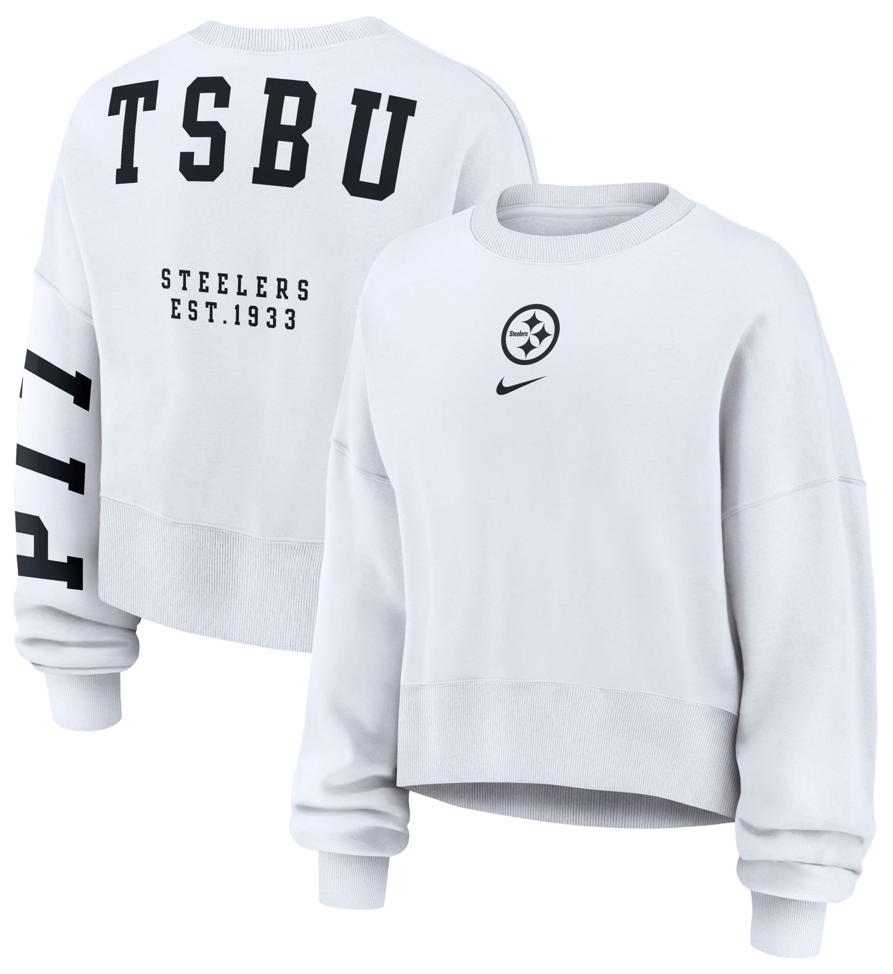 Nike Women's Pittsburgh Steelers White Phoenix Crewneck Sweatshirt