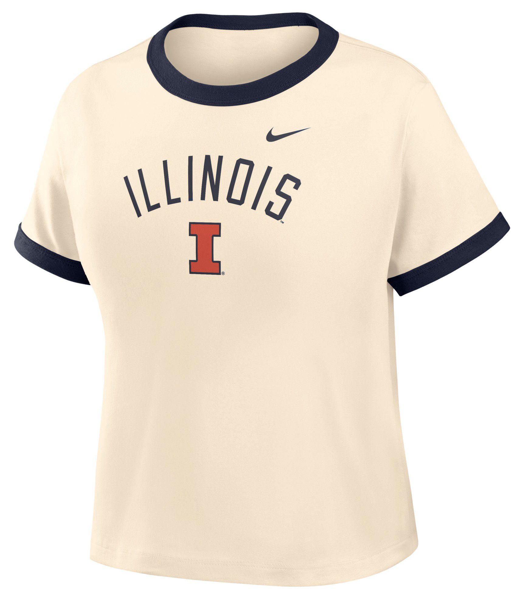 Nike Women's Illinois Fighting Illini White Ringer Sideline T-Shirt