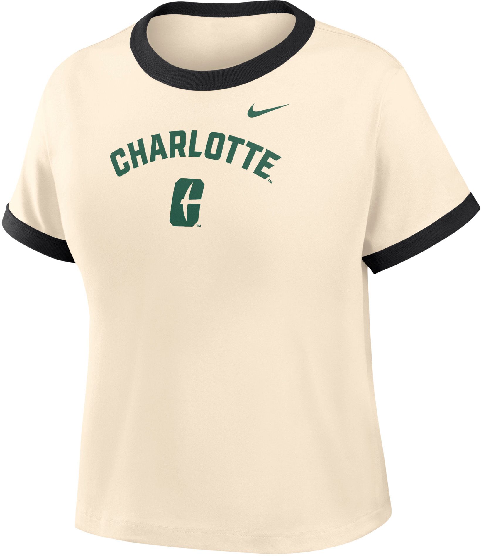 Nike Women's North Carolina Tar Heels White Ringer Cropped T-Shirt