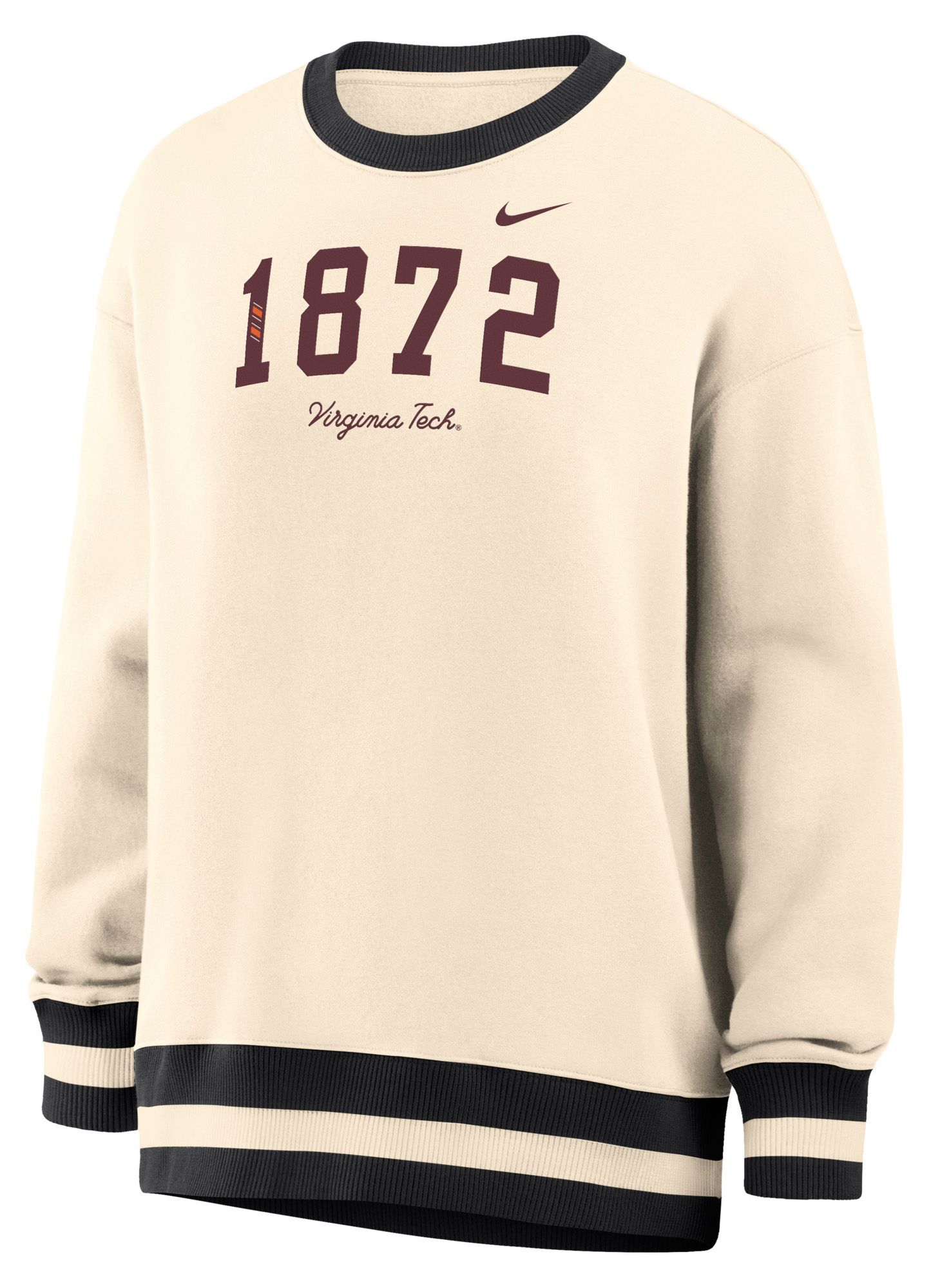 Nike Women's Virginia Tech Hokies White Phoenix Oversized Crewneck Sweatshirt
