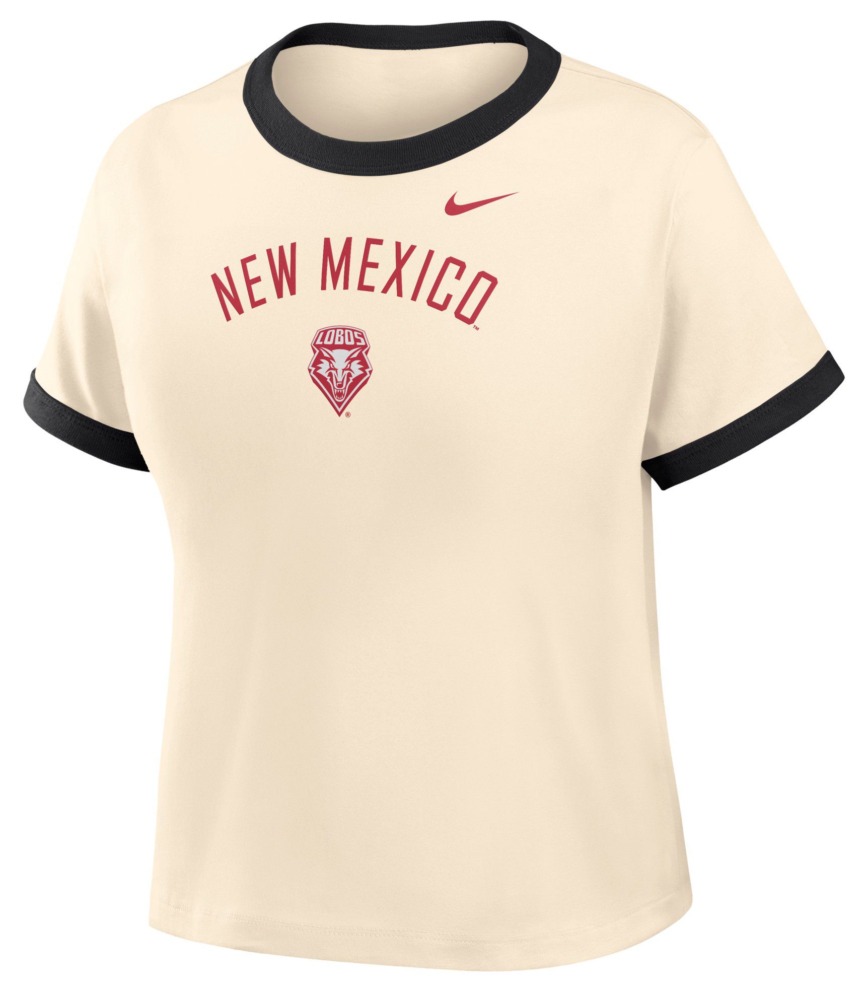 Nike Women's New Mexico Lobos White Ringer Cropped T-Shirt
