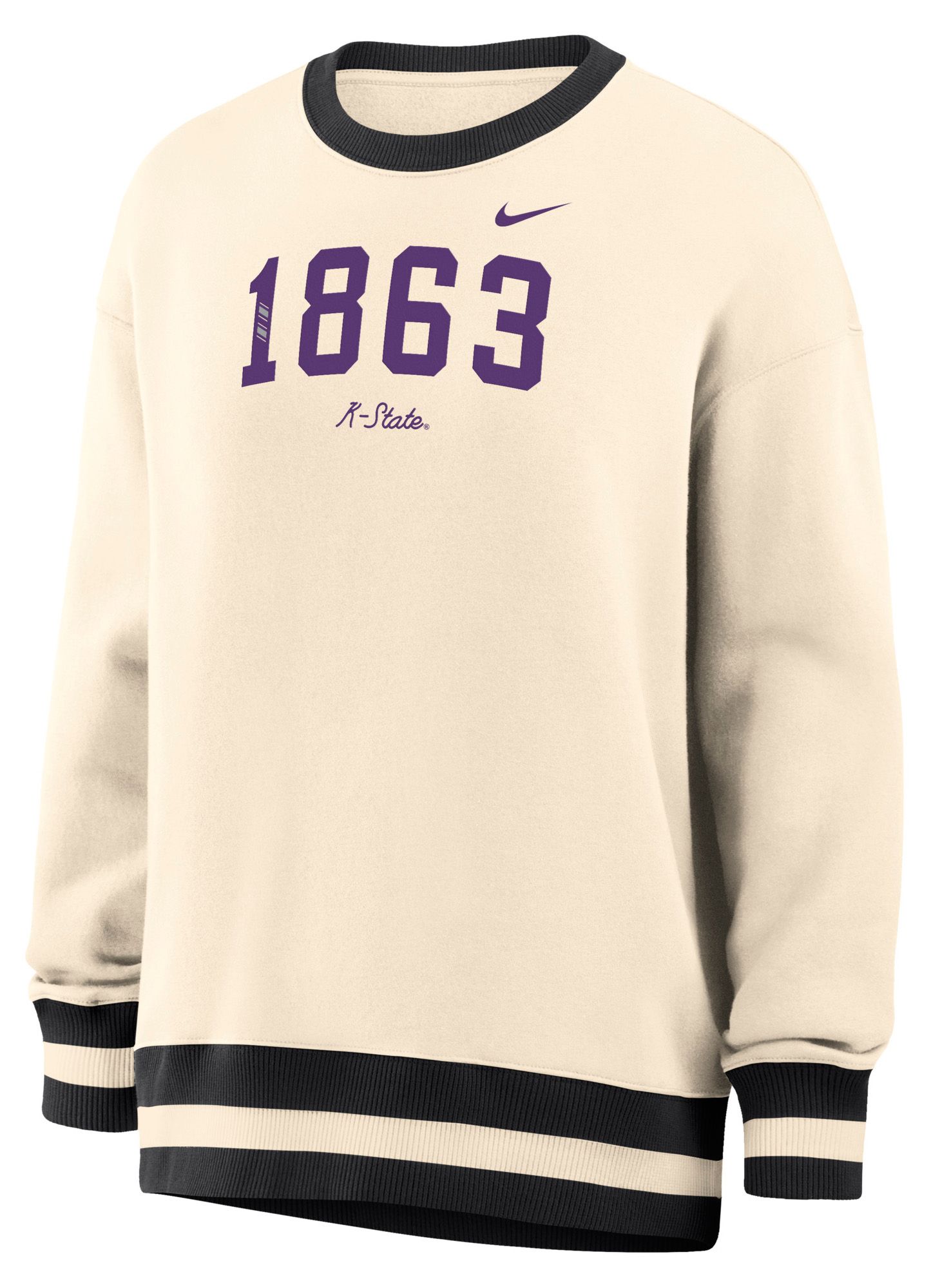 Nike Women's Kansas State Wildcats White Phoenix Oversized Crewneck Sweatshirt